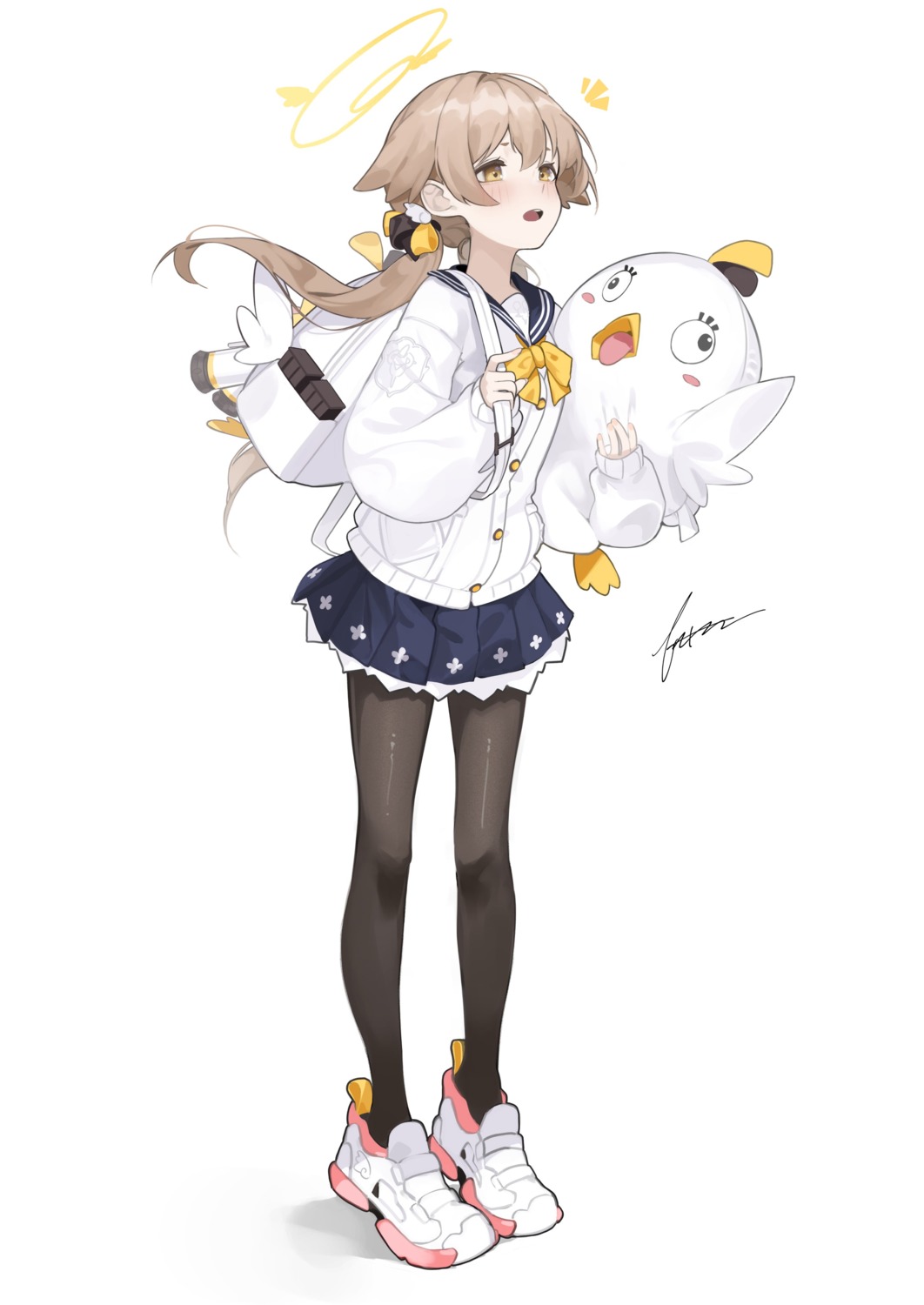 ajitani_hifumi, blue_archive, fataaa, halo, pantyhose, seifuku, sweater