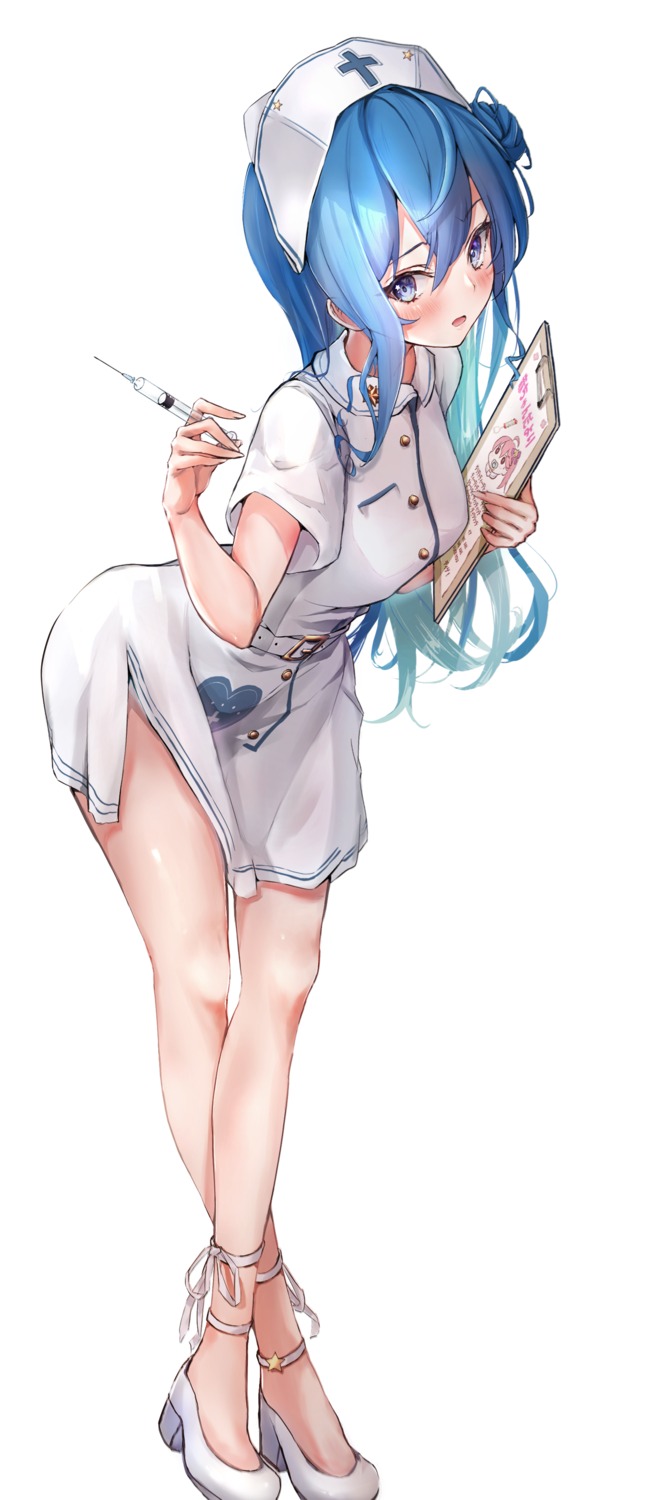 heels, hololive, hoshimachi_suisei, mugiusagi, nurse