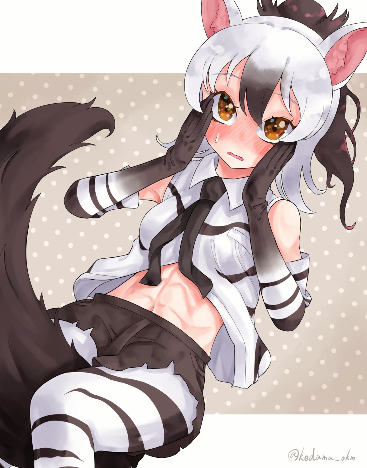 aardwolf, animal_ears, kedama_(ughugjydthjdf), kemono_friends, pantyhose, tail