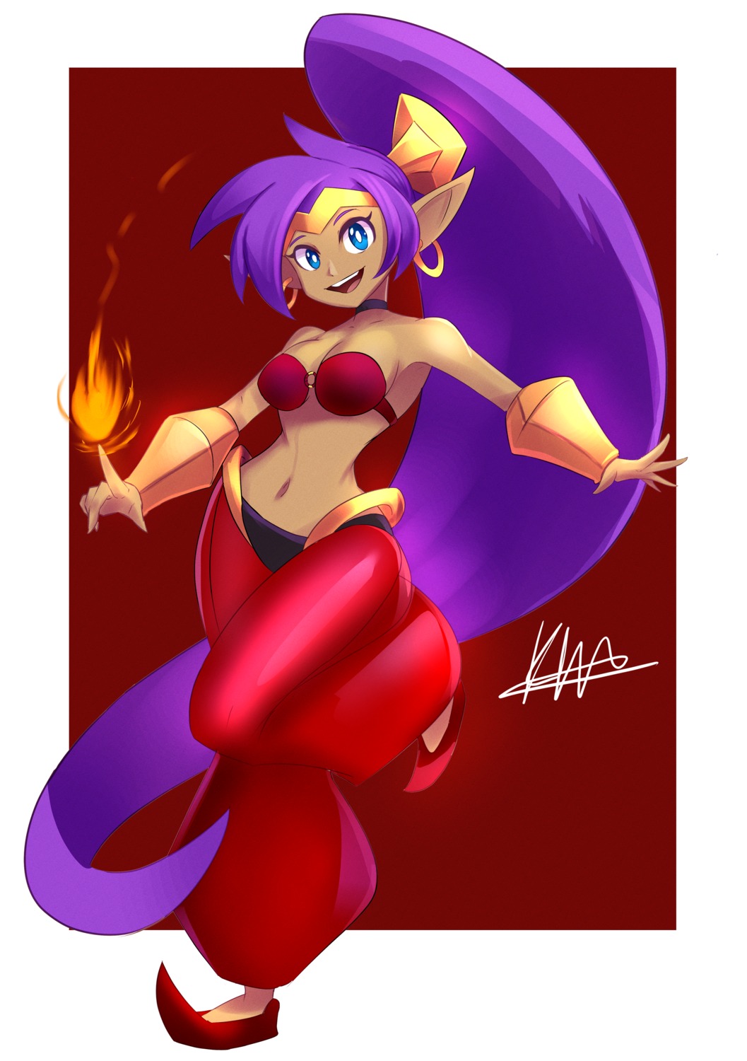 khaizer, no_bra, pointy_ears, see_through, shantae, shantae_(character)