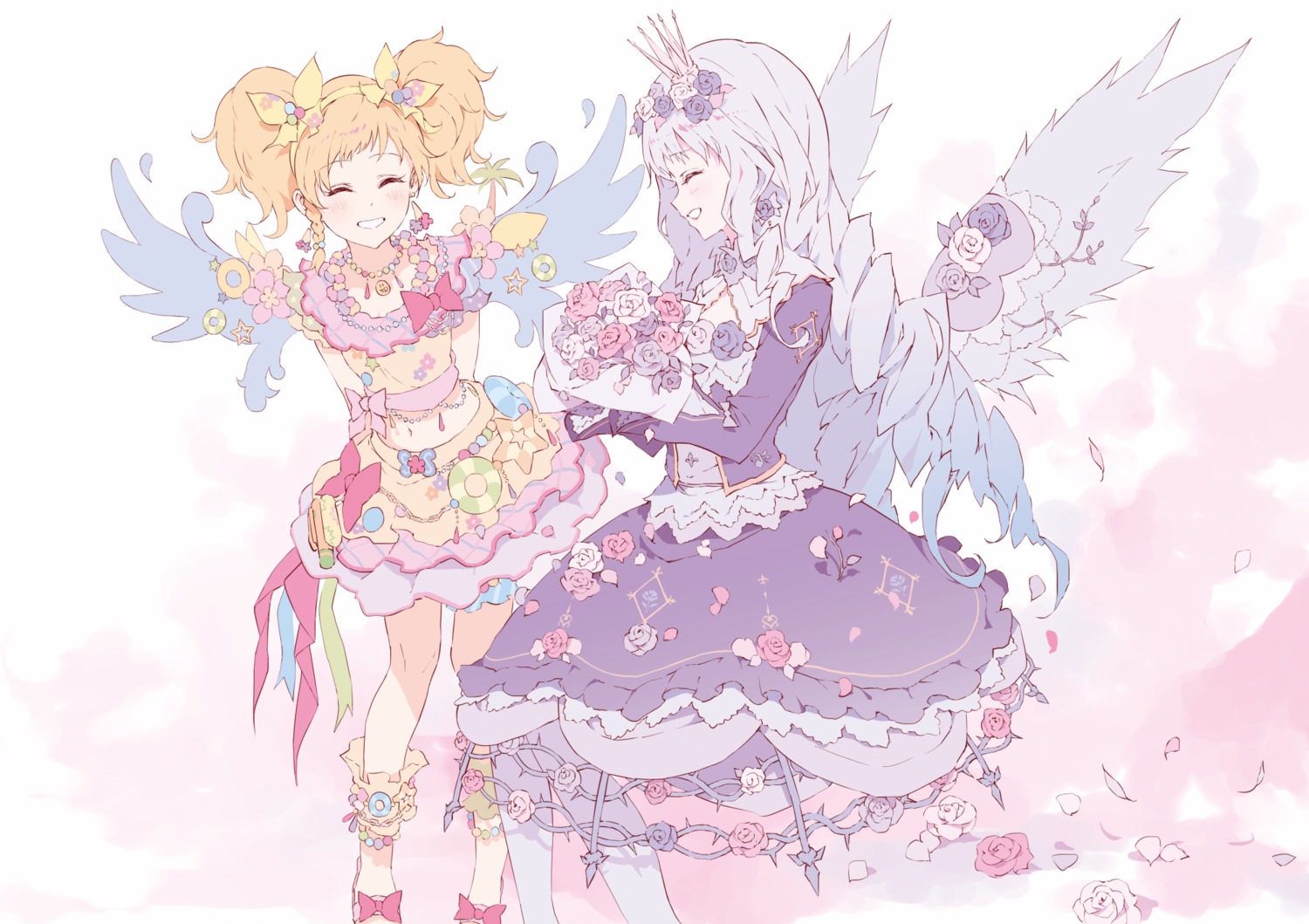 aikatsu!, aikatsu_stars!, gothic_lolita, lolita_fashion, nagahara, nikaidou_yuzu, shirogane_lilly, wings