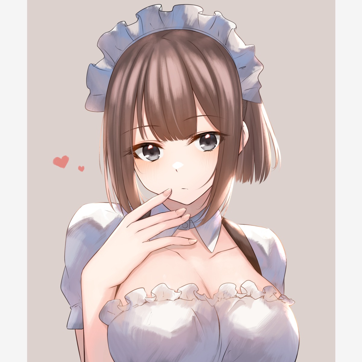 cleavage, hoshimiya_aki, maid
