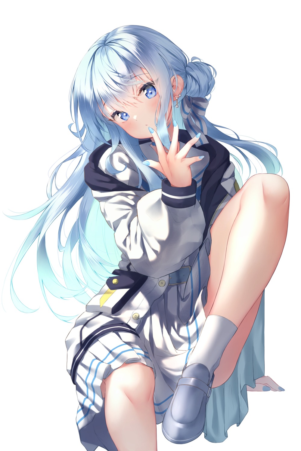 ijac_ray, seifuku, skirt_lift