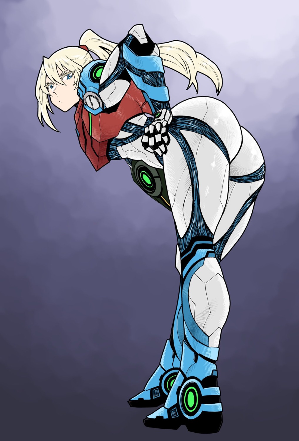 armor, ass, bodysuit, metroid, metroid_dread, samus_aran, tsunamino_yuu, weapon