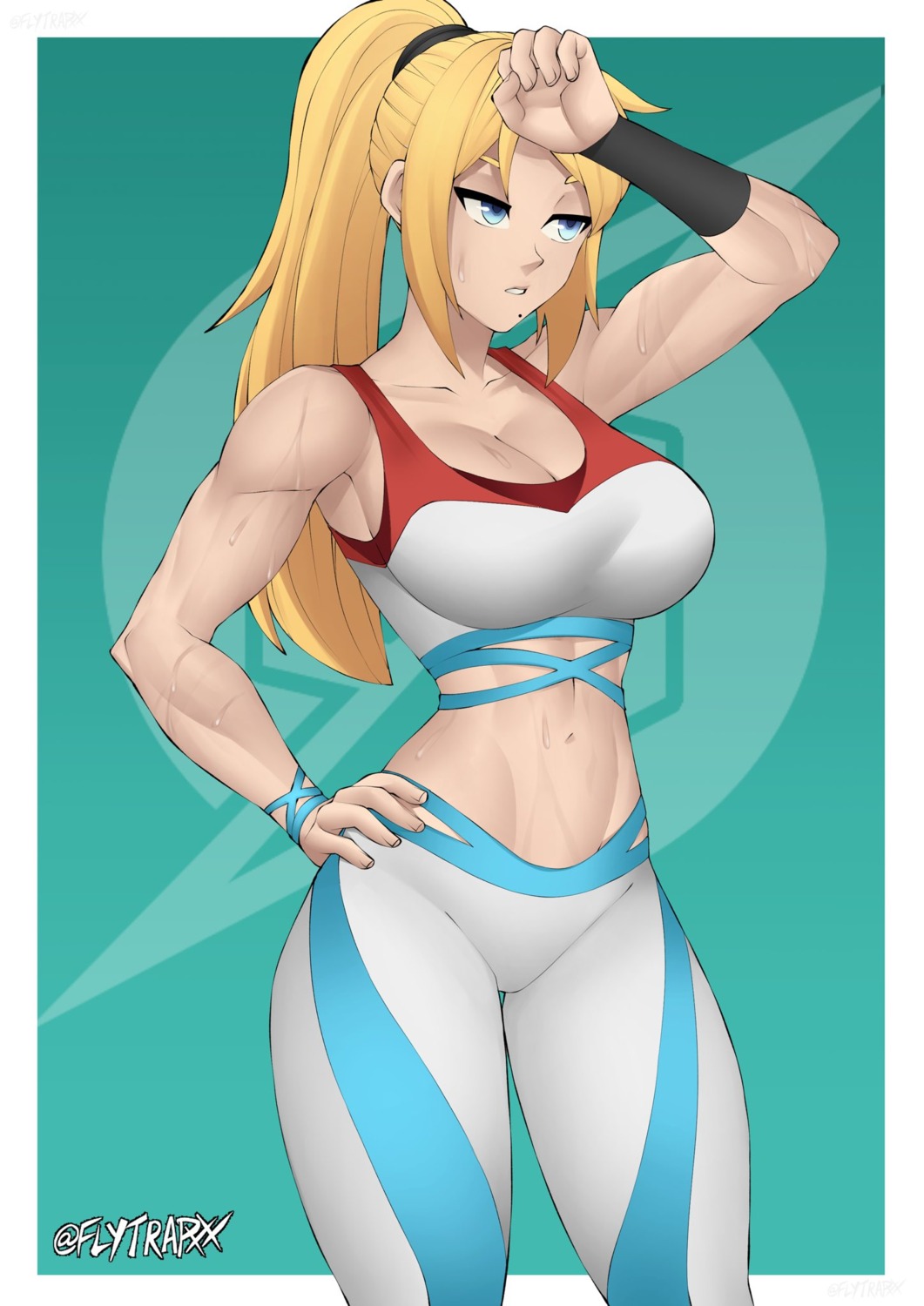cleavage, flytrapxx, gym_uniform, metroid, metroid_dread, samus_aran