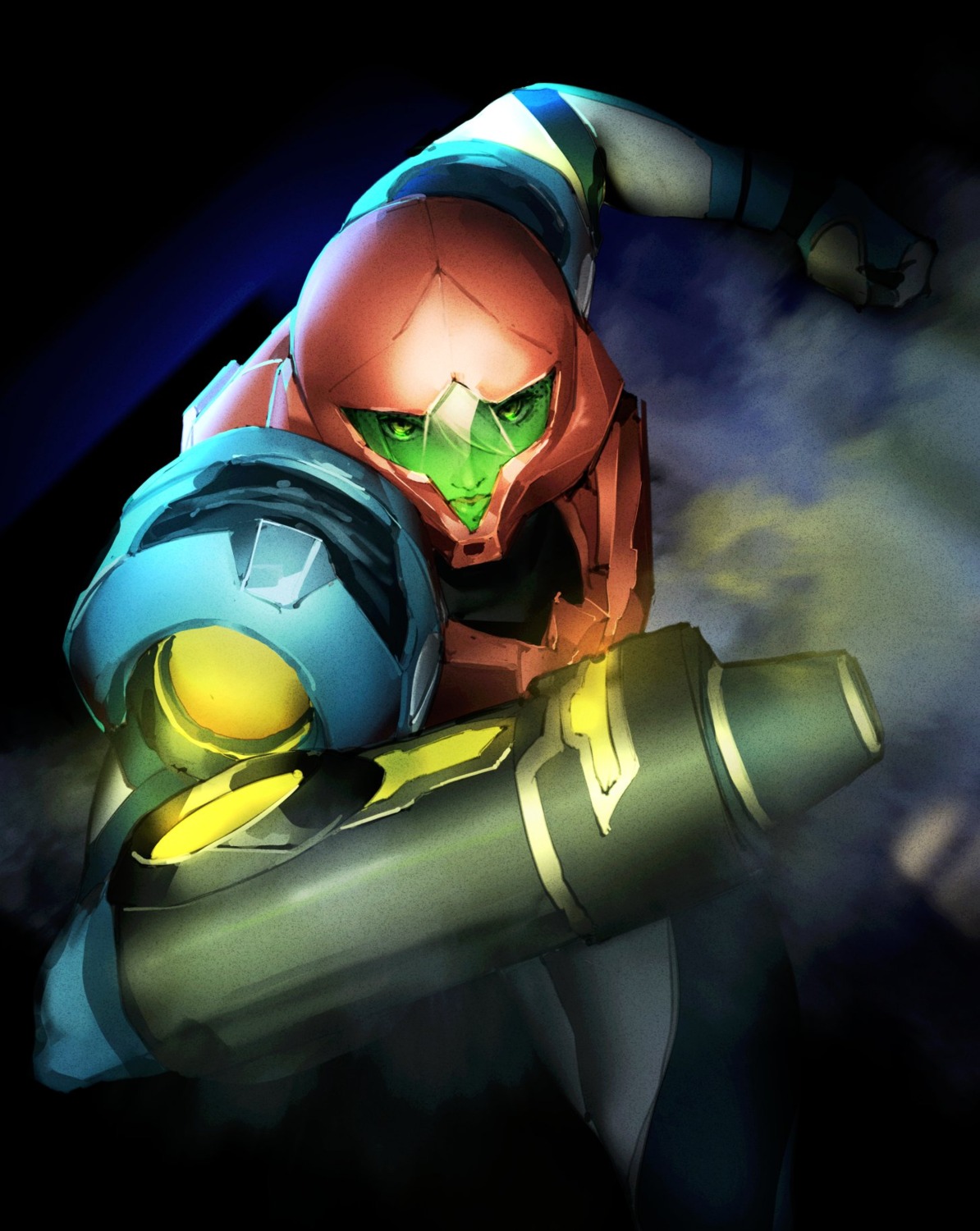 armor, kuno_(runkunochan), metroid, metroid_dread, samus_aran, weapon