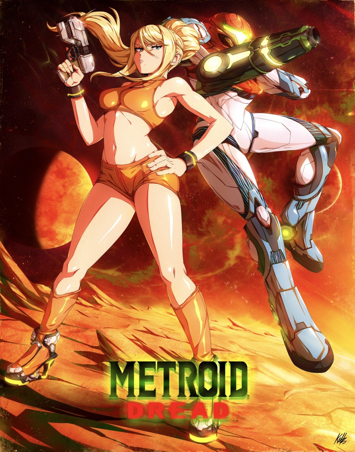 armor, bodysuit, gun, kellzallday, metroid, metroid_dread, samus_aran, weapon