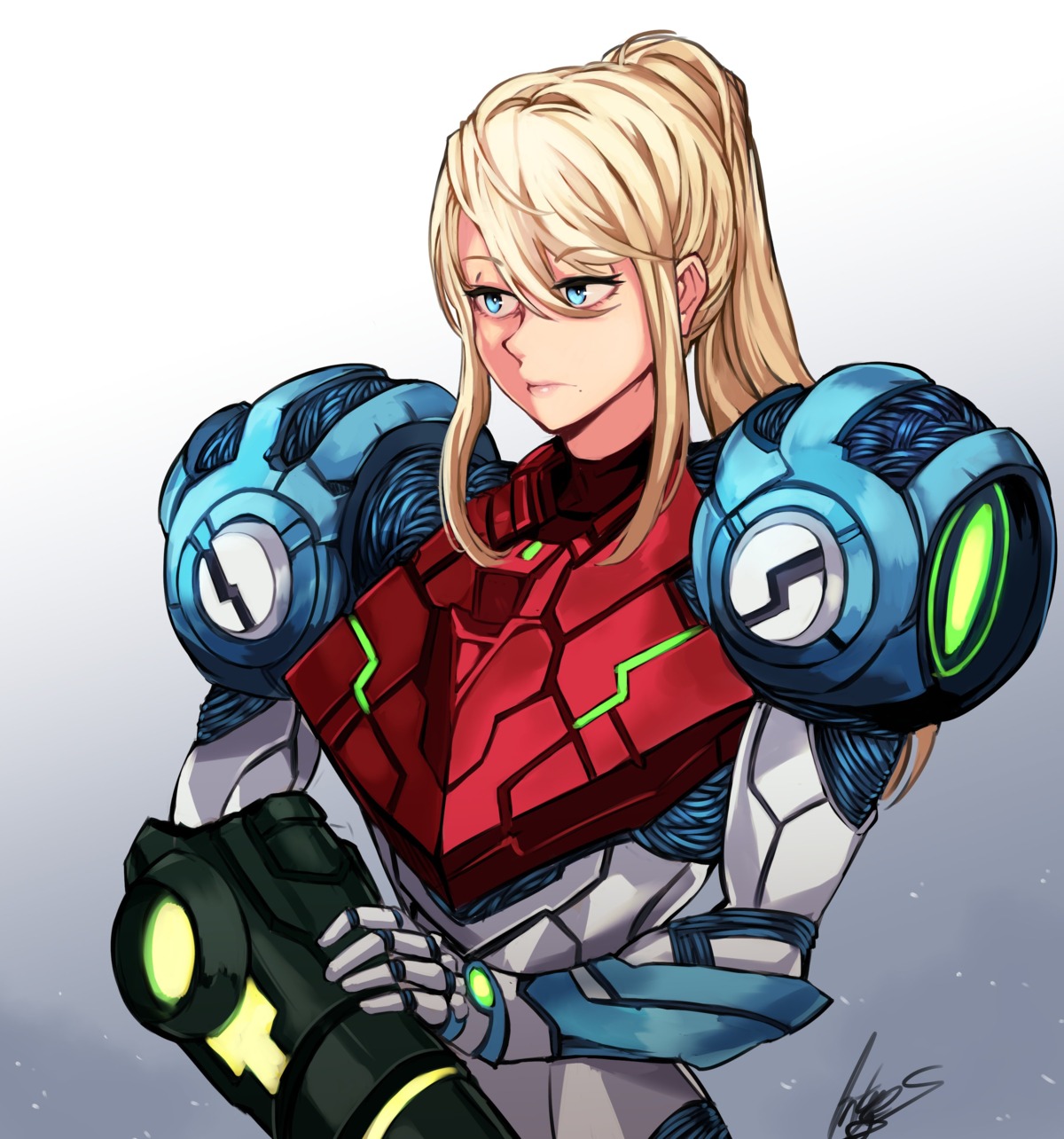 antares_topaz, armor, bodysuit, metroid, metroid_dread, samus_aran, weapon
