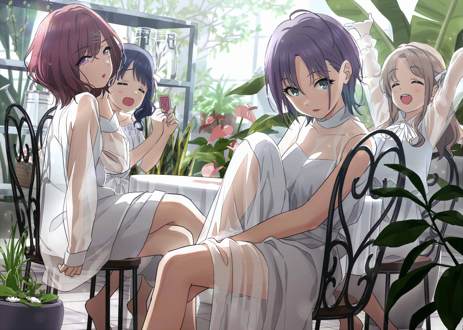 asakura_tooru, dress, fukumaru_koito, higuchi_madoka, ichikawa_hinana, see_through, sonsoso, the_idolm@ster