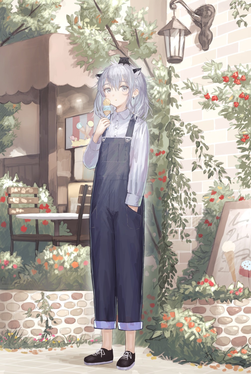 animal_ears, arawado, overalls
