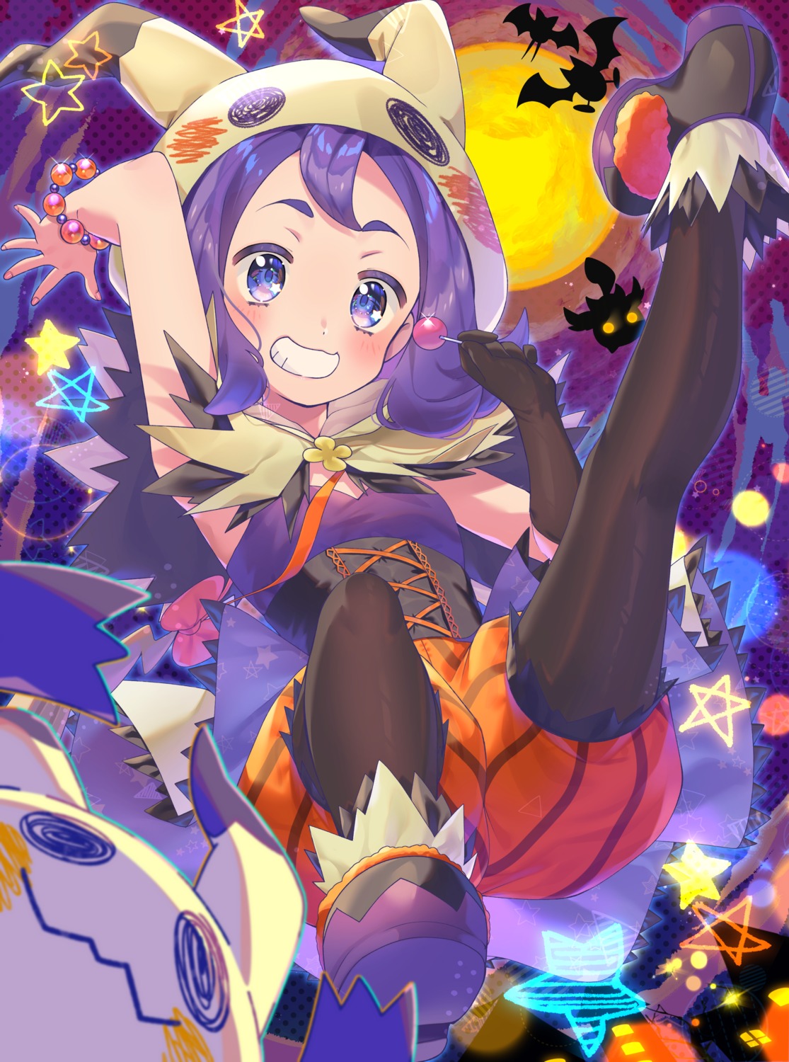 acerola_(pokemon), bloomers, cosplay, dress, fishnets, golbat, halloween, mimikyu