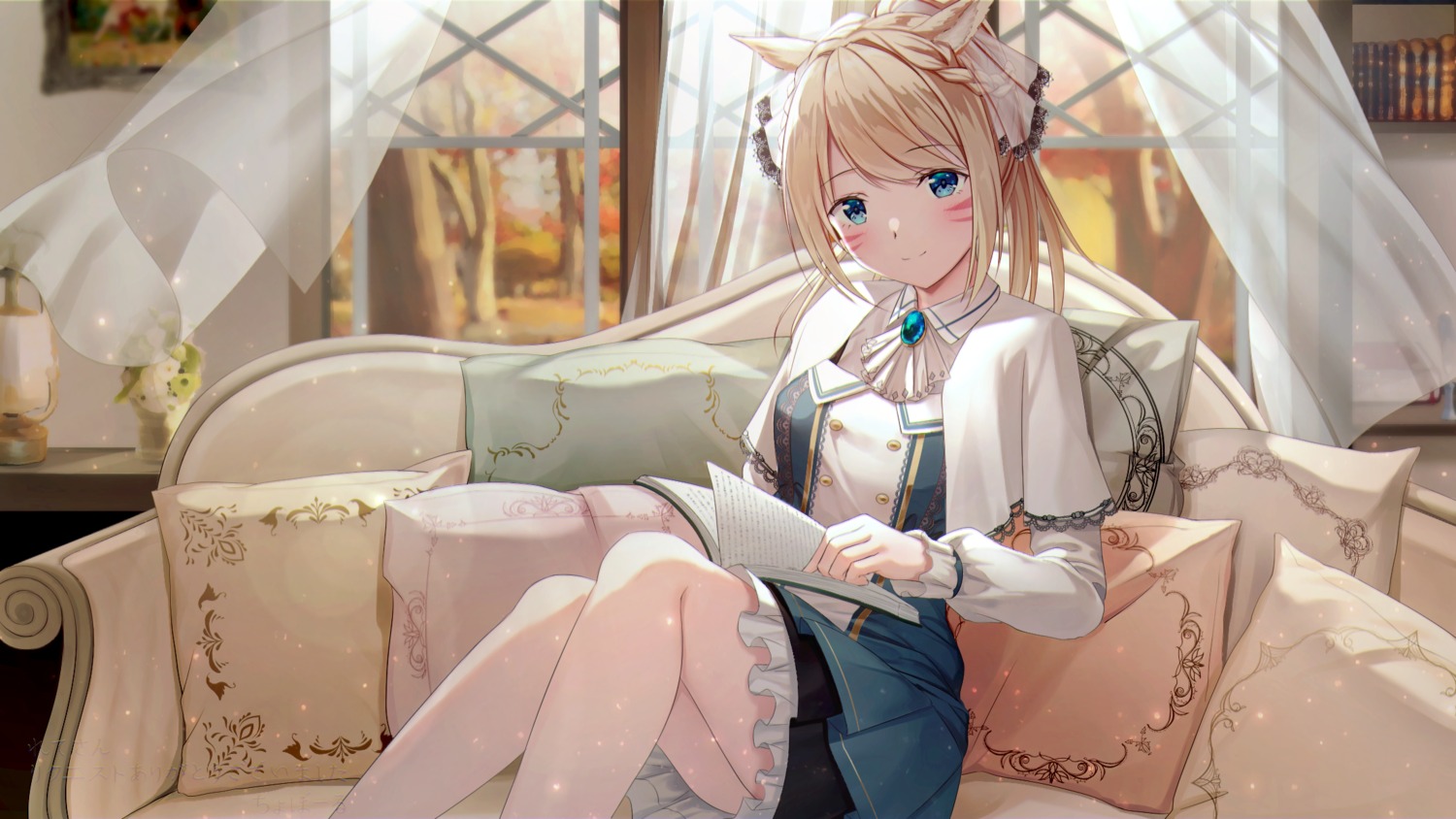 animal_ears, kitsune, mr.egg, skirt_lift