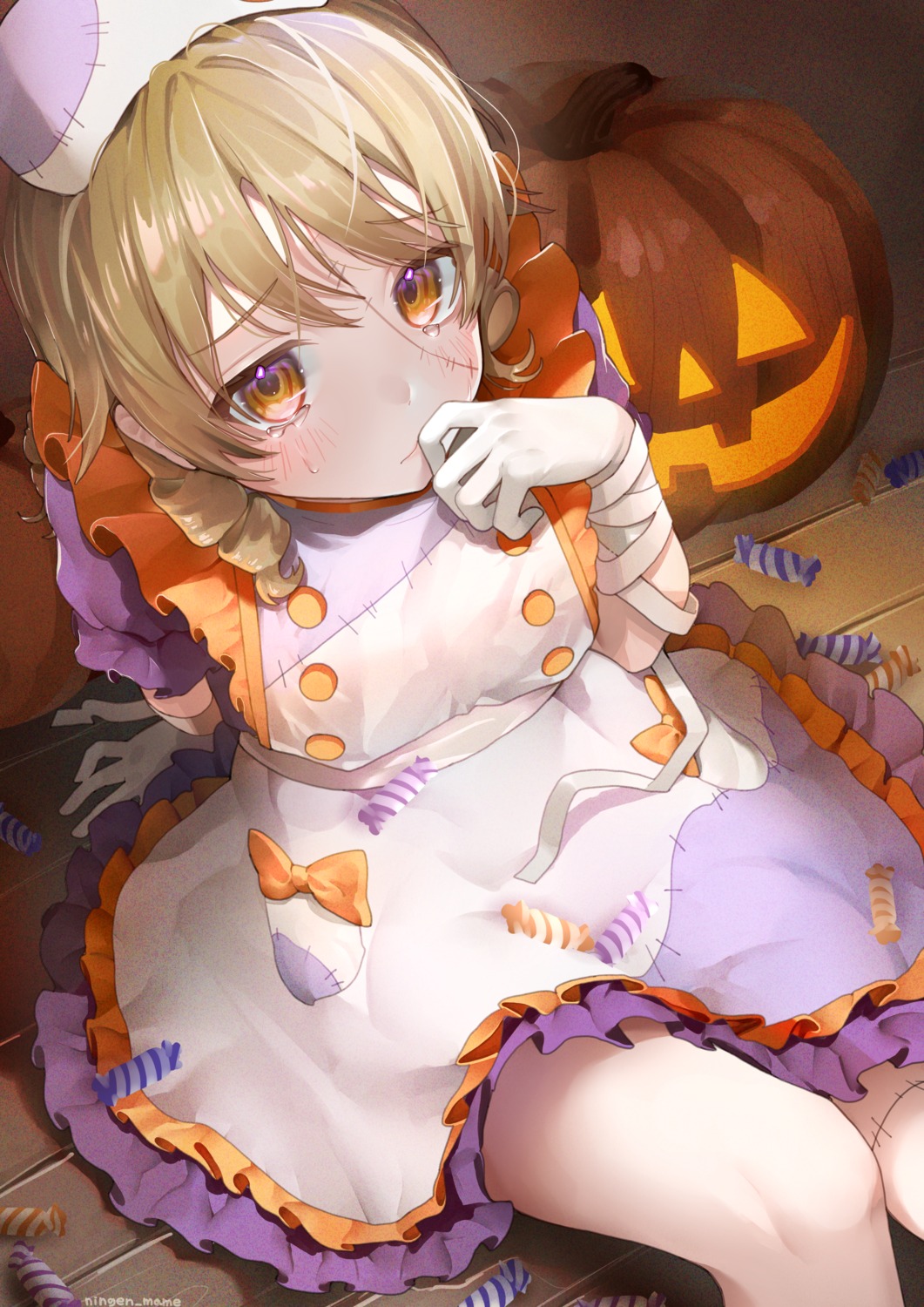 bandages, dress, halloween, morikubo_nono, ningen_mame, the_idolm@ster, the_idolm@ster_cinderella_girls, the_idolm@ster_cinderella_girls_starlight_stage