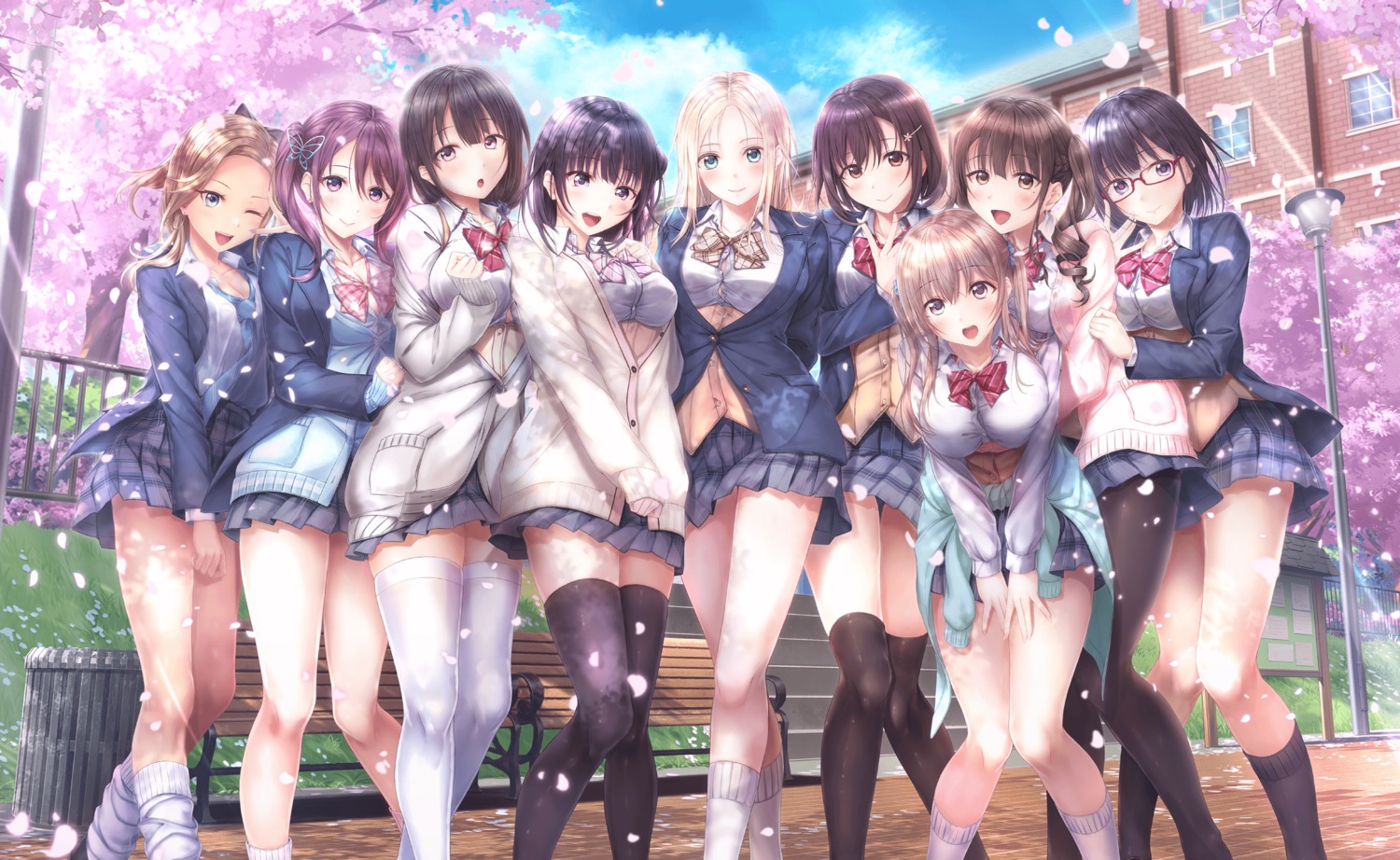 aikiss, aikiss_3, cleavage, giga, ikenaga_avrola, katsuragi_nanase, kirisawa_saki, kogure_ikue, maniwa_karin, megane, pantyhose, sadamoto_nao, saegusa_ayame, saegusa_hinata, sakurada_an, seifuku, sweater, thighhighs, urushibara_riko