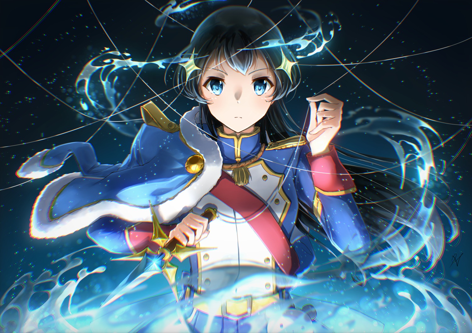aoi_hane, kagura_hikari, shoujo_kageki_revue_starlight, shoujo_kageki_revue_starlight_-re_live-, uniform, weapon