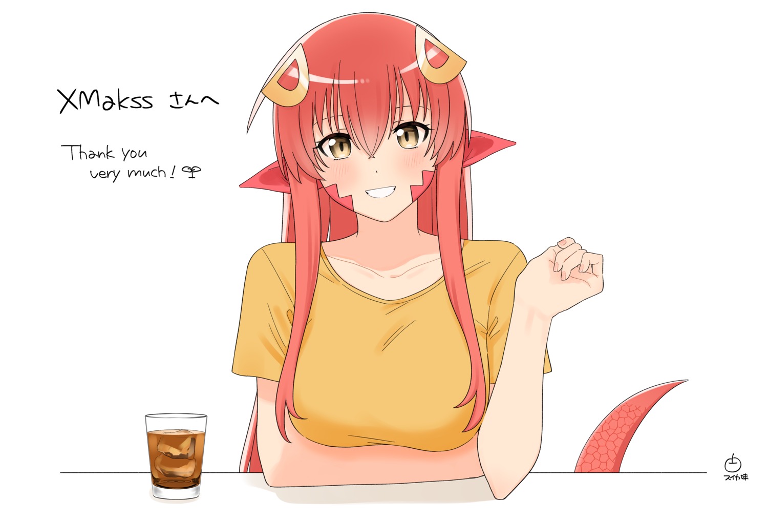 breast_hold, melonwaterlemon, miia_(monster_musume), monster_girl, monster_musume_no_iru_nichijou, pointy_ears, tail