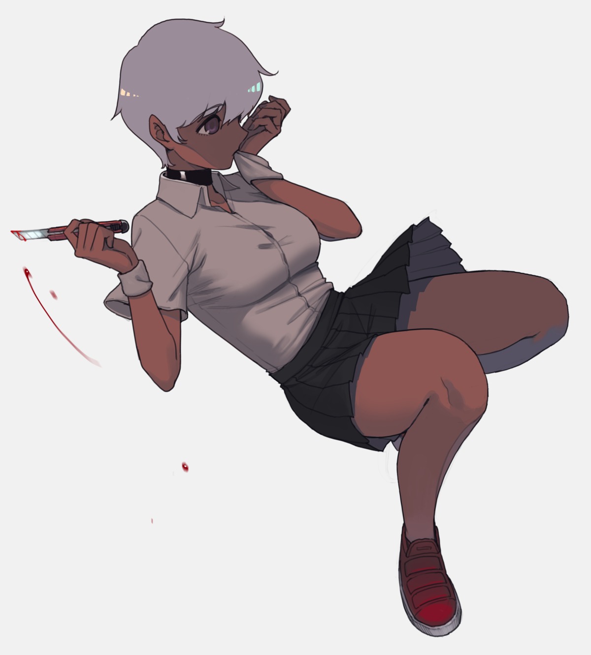 blood, seifuku, skirt_lift, sungwon