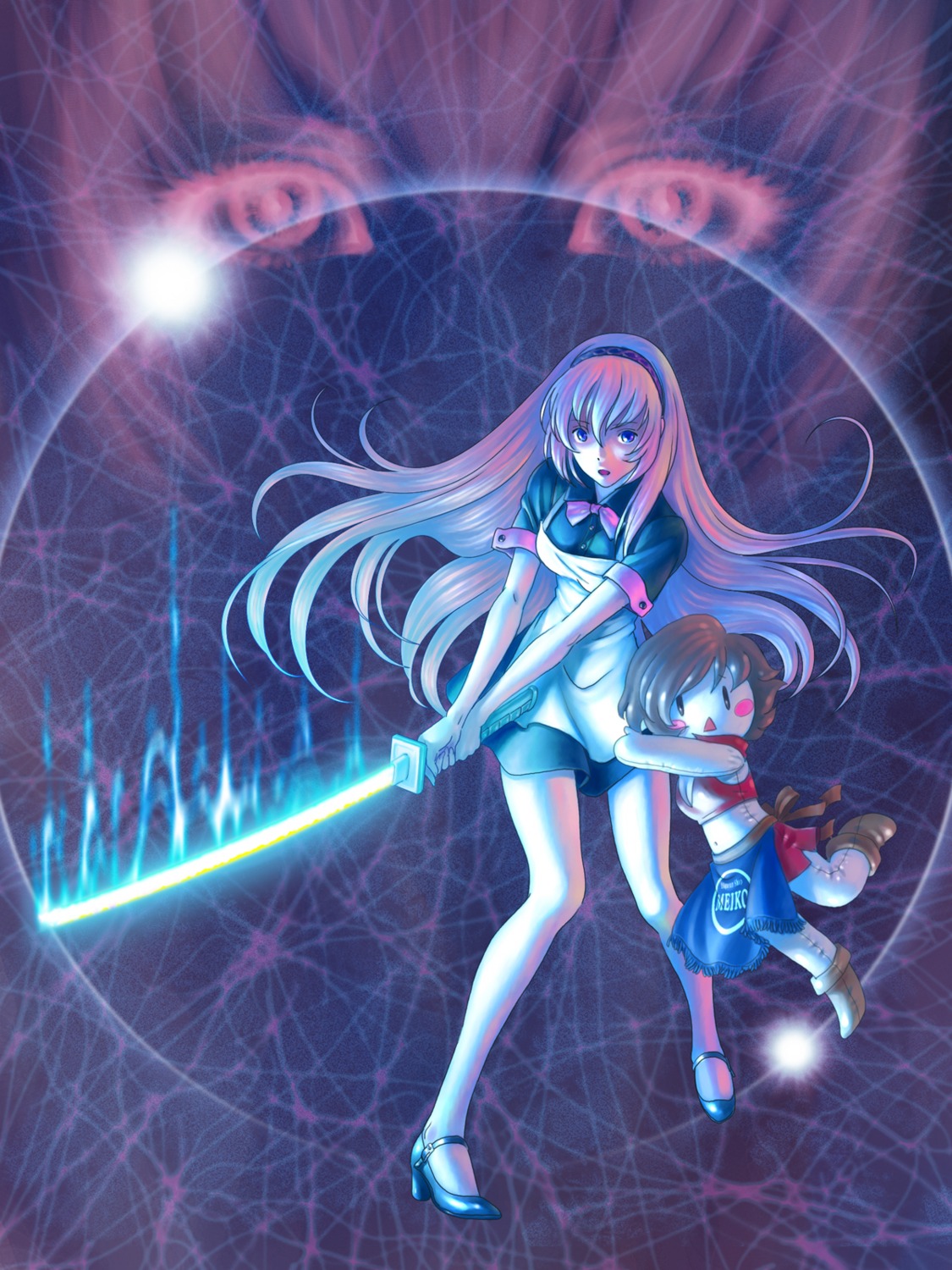cosplay, hata_hata, megurine_luka, meiko, sword, vocaloid