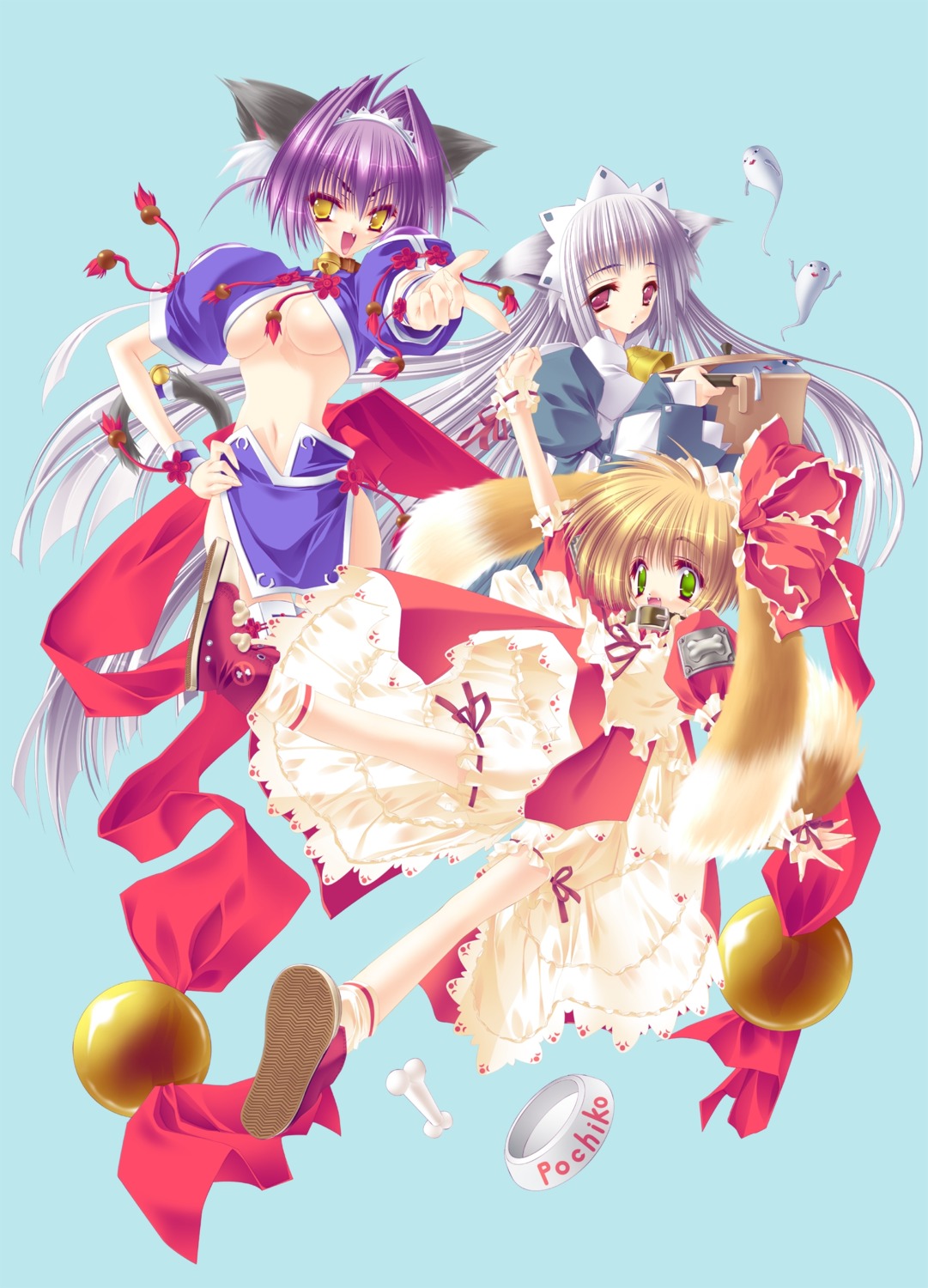 animal_ears, aoi_yuuji, maid, nekomimi, puni_puni_handmaid, tail