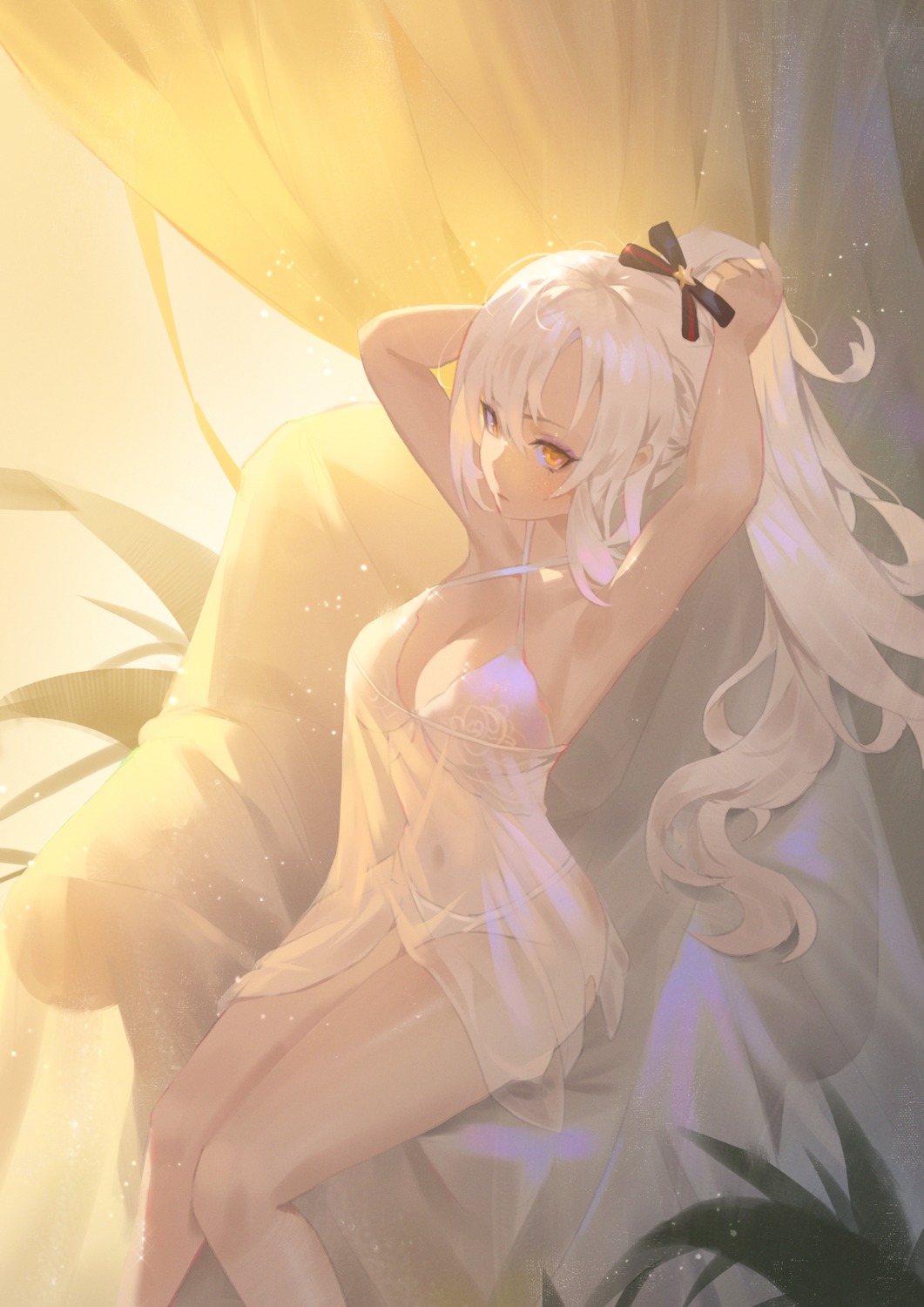 azur_lane, bra, cirilla, cleavage, drake_(azur_lane), lingerie, pantsu, see_through