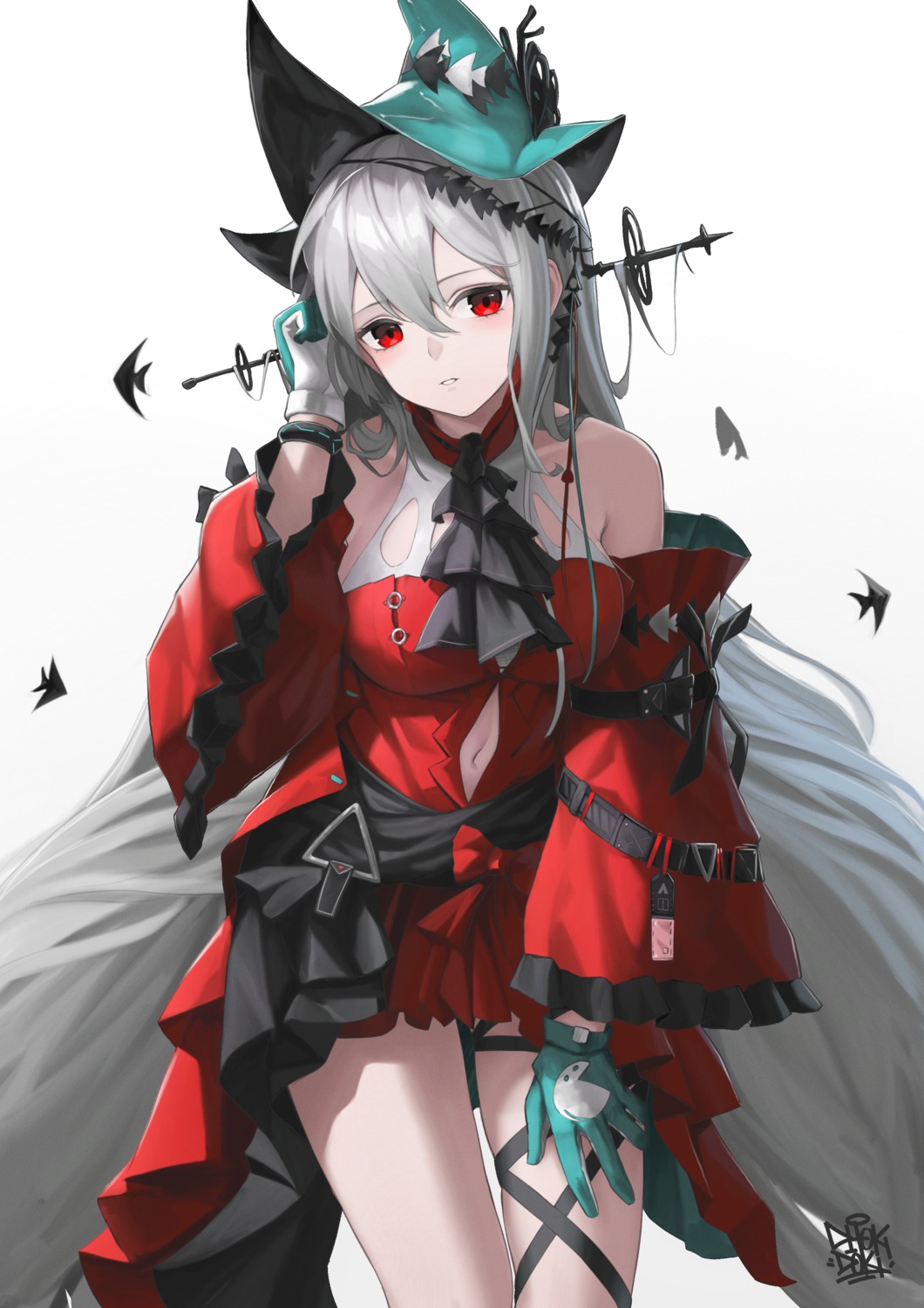 arknights, dhokidoki, dress, skadi_(arknights), witch