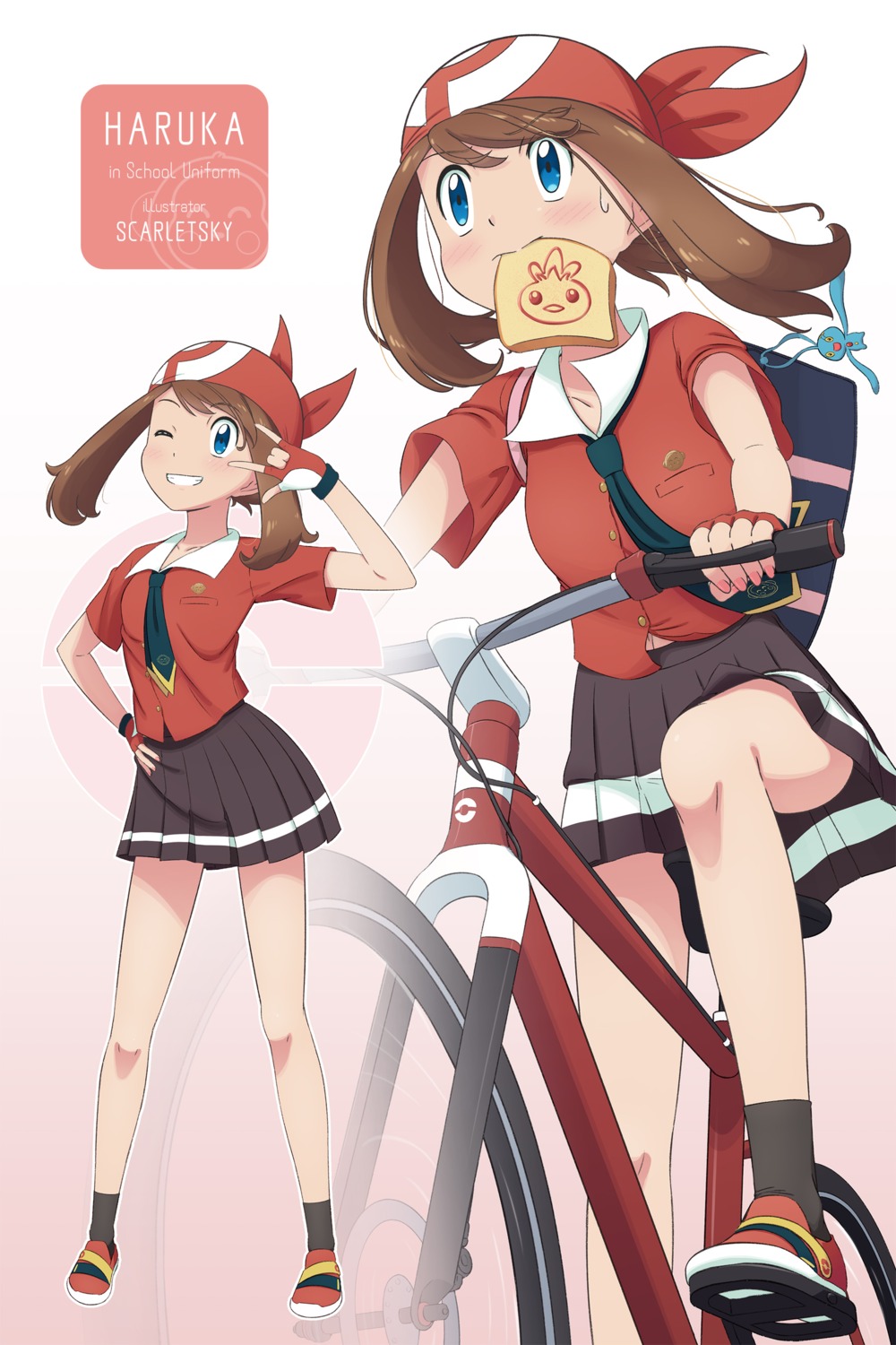 haruka_(pokemon), pokemon, pokemon_oras, pokemon_rse, scarletsky, seifuku, skirt_lift