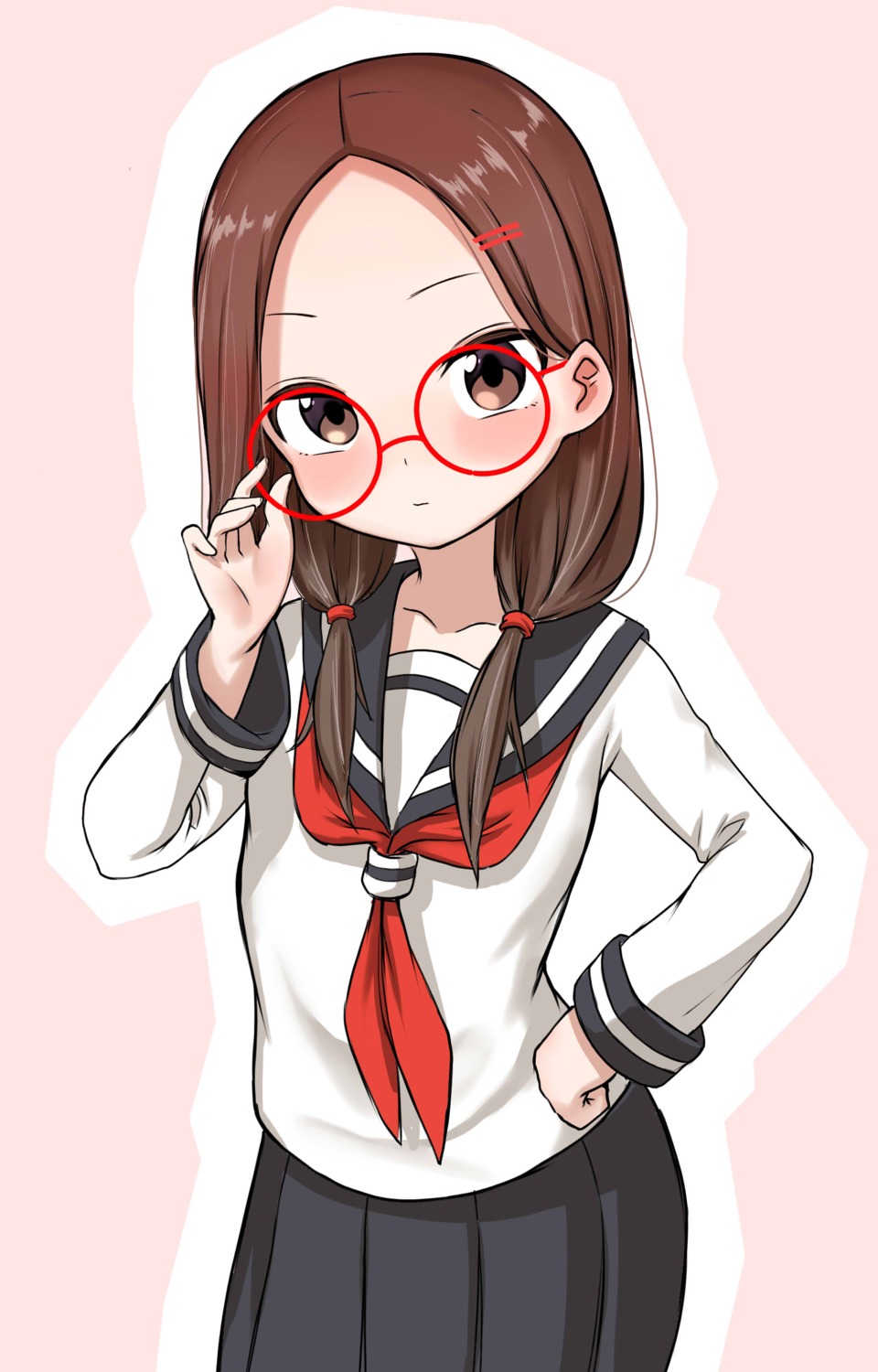 karakai_jouzu_no_takagi-san, megane, note2000, seifuku, takagi-san