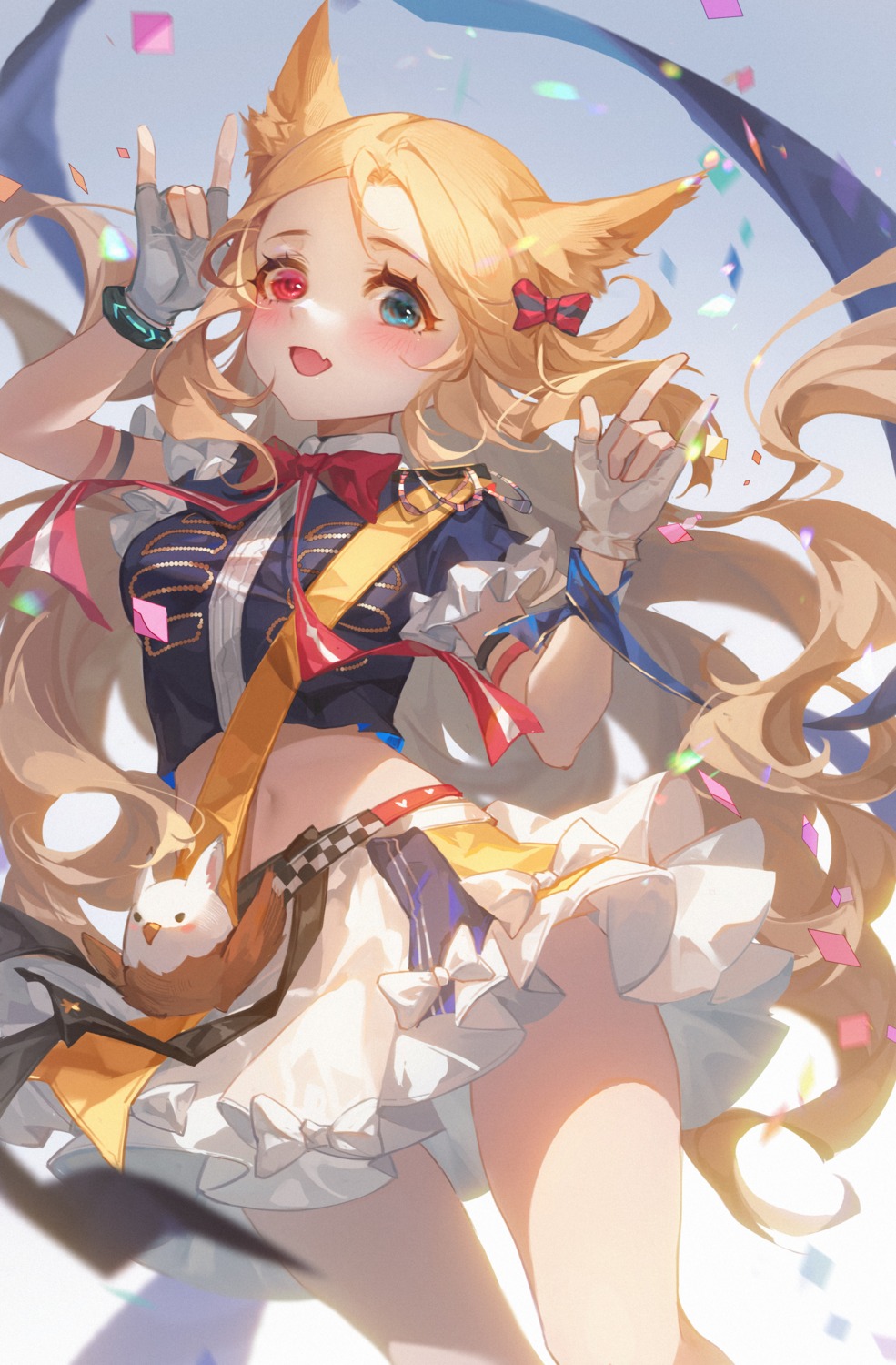 animal_ears, archetto_(arknights), arknights, heterochromia, skirt_lift, tuzhate