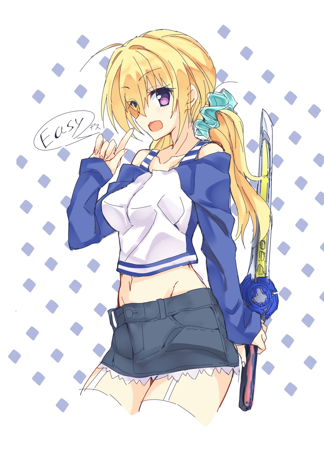 narumiya_(empty_cafe), senren_banka, sketch, stockings, sword, thighhighs