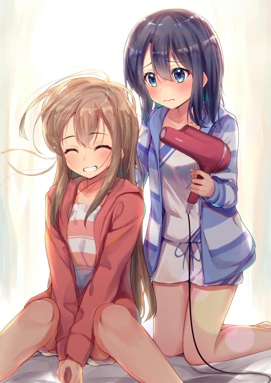 adachi_sakura, adachi_to_shimamura, pajama, shimamura_hougetsu, suzushi_moruto