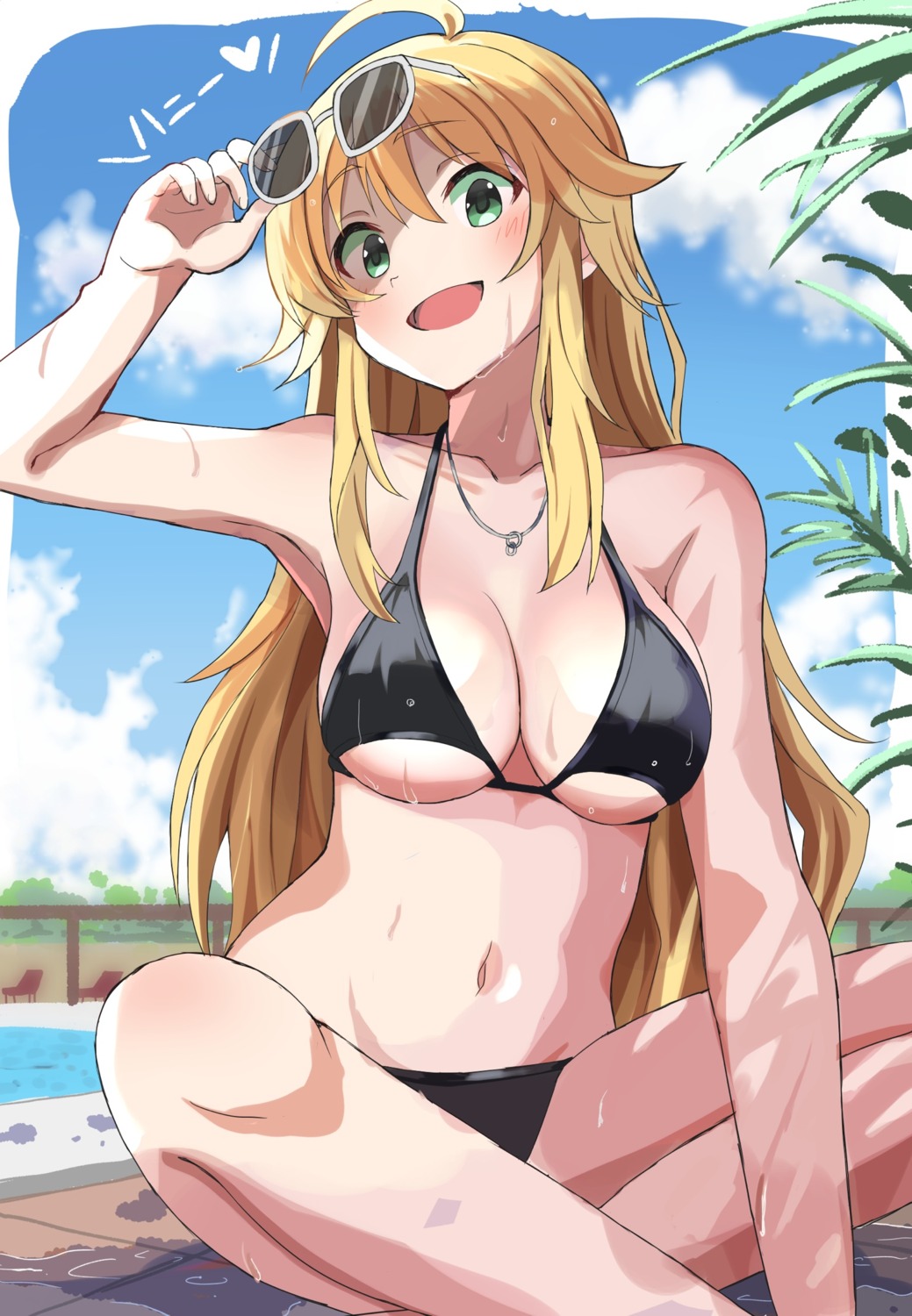 bikini, haruki_(haruki678), hoshii_miki, megane, swimsuits, the_idolm@ster, wet