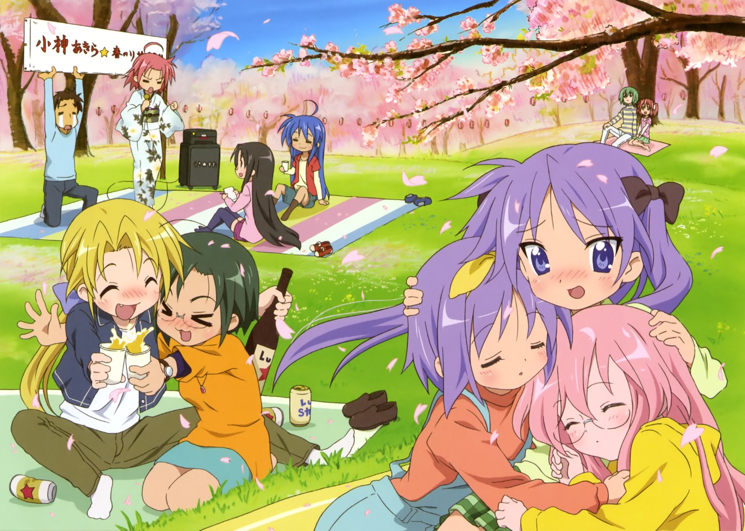 akitake_seiichi, hiiragi_kagami, hiiragi_tsukasa, iwasaki_minami, izumi_konata, kobayakawa_yutaka, kogami_akira, kuroi_nanako