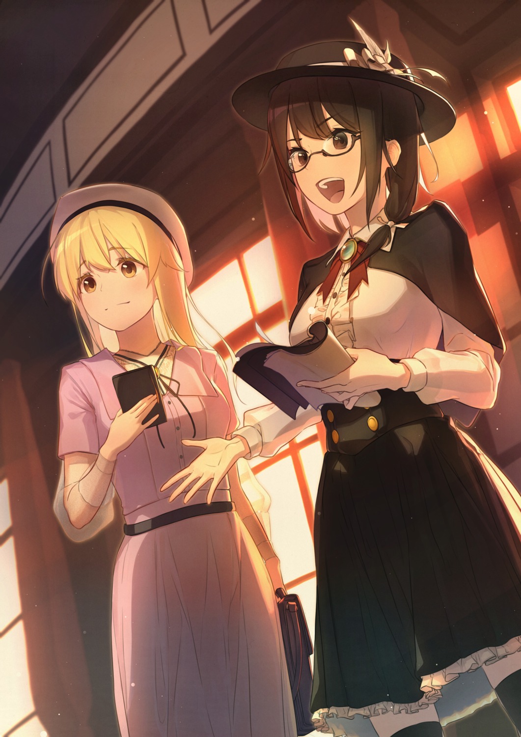 crazycola, dress, maribel_hearn, megane, thighhighs, touhou, usami_renko