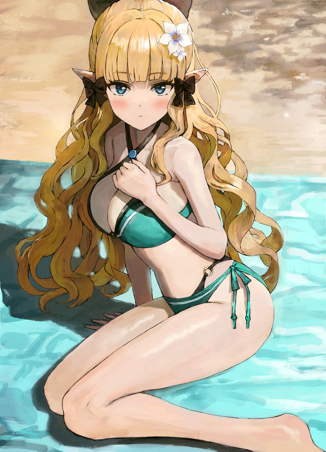 bikini, pointy_ears, princess_connect!, princess_connect!_re:dive, sasaki_saren, sonchi, swimsuits