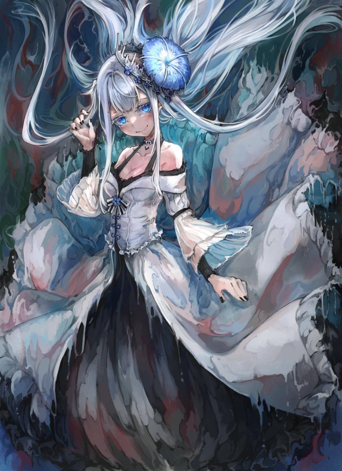 dress, kajaneko, skirt_lift