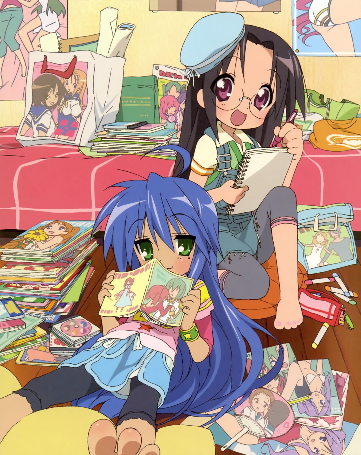izumi_konata, lucky_star, nishiya_futoshi, tamura_hiyori