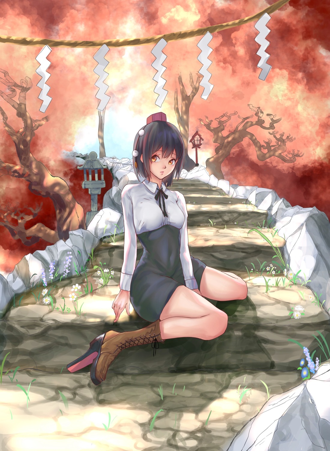 bennopi, dress, heels, shameimaru_aya, touhou