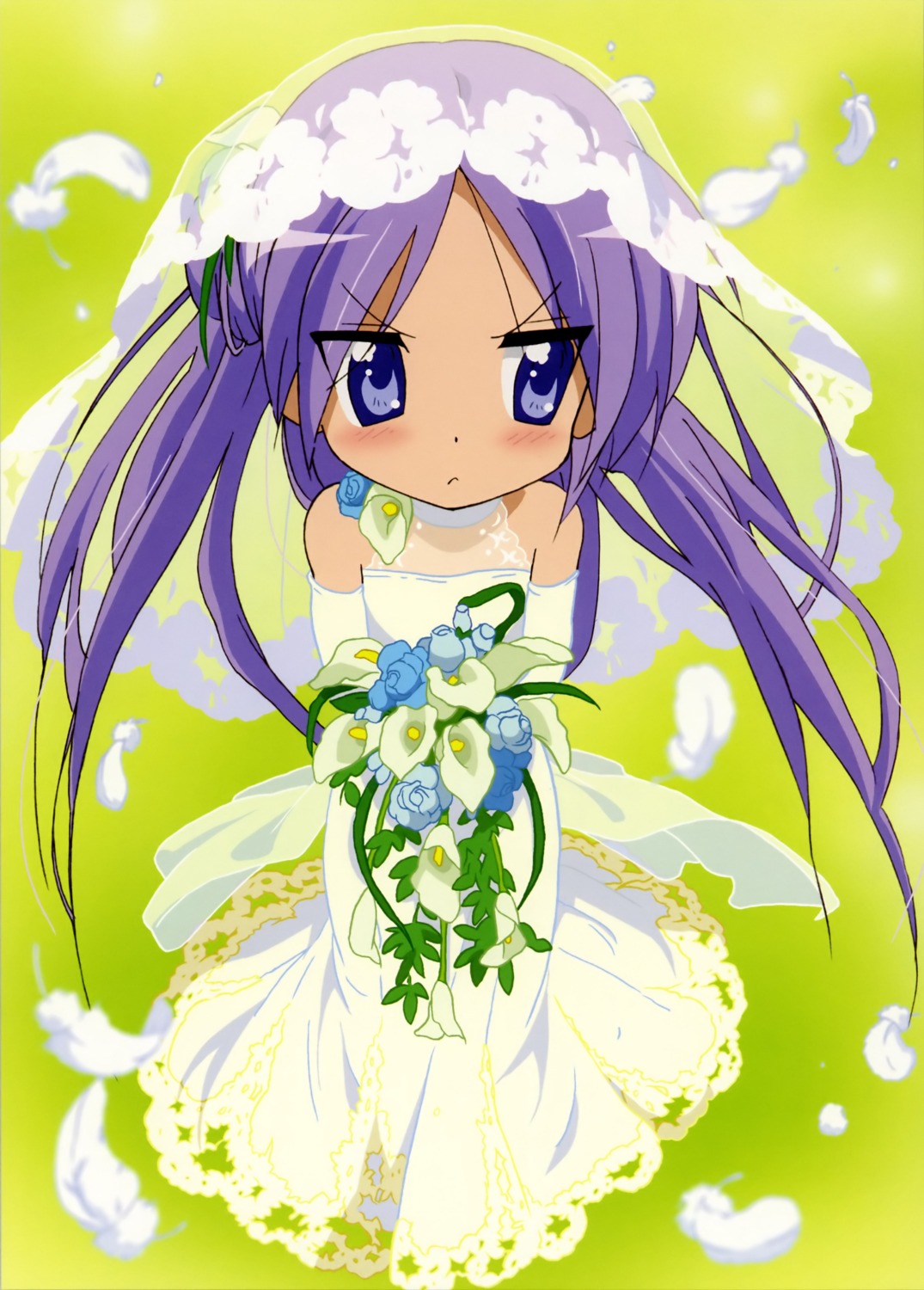 dress, hiiragi_kagami, lucky_star, ueno_chiyoko, wedding_dress