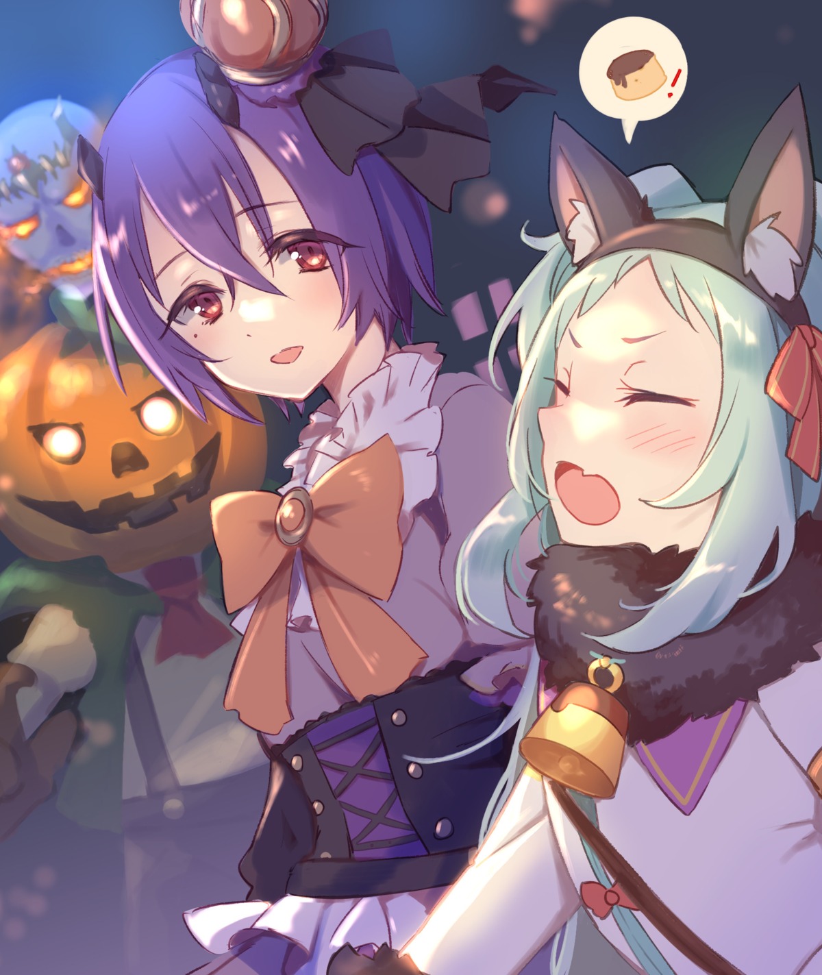 animal_ears, halloween, horns, izumo_miyako, kamiki_shinobu, princess_connect!, princess_connect!_re:dive, tagme