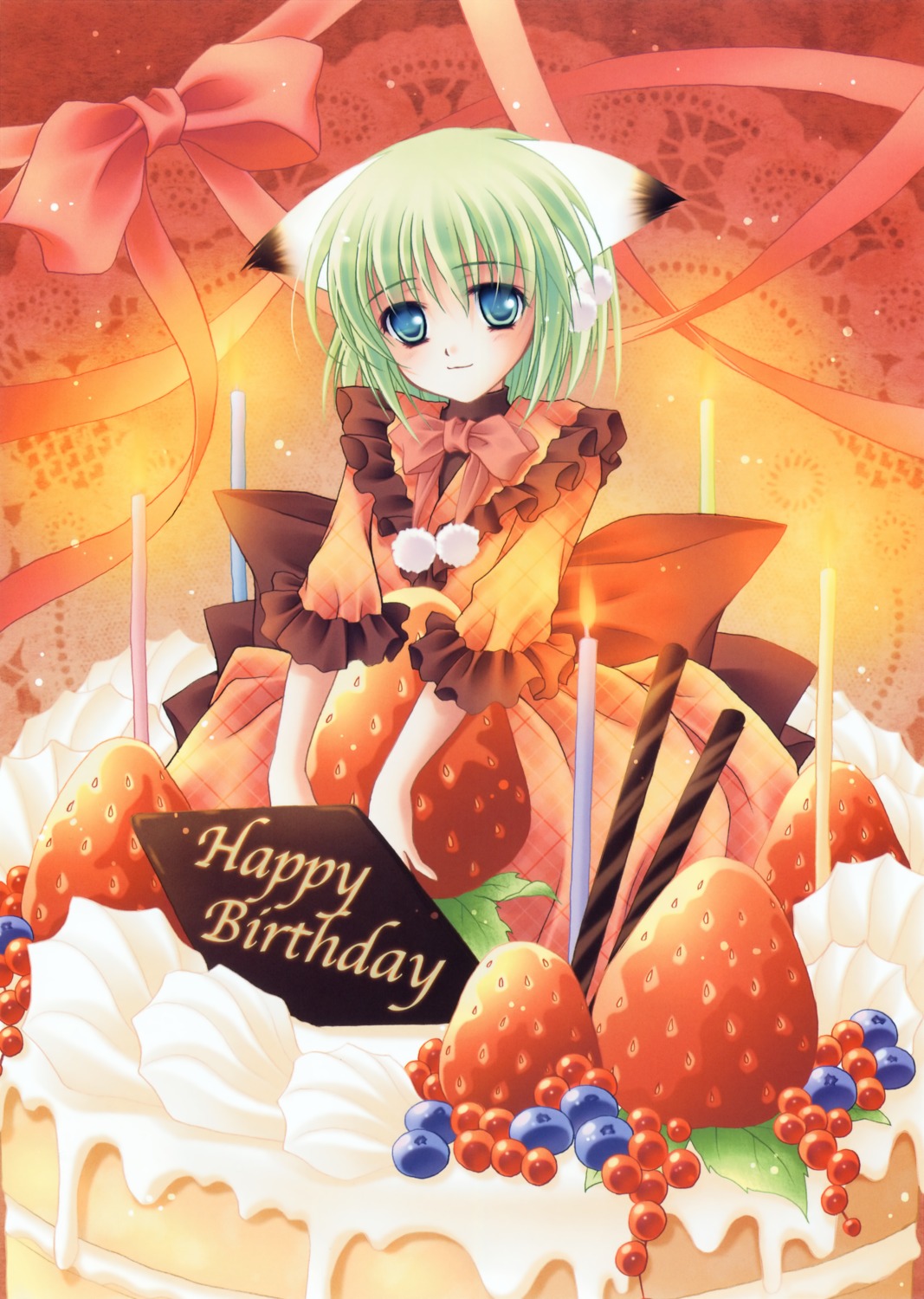 animal_ears, dress, greenwood, midori, nekomimi, nishiwaki_yuuri