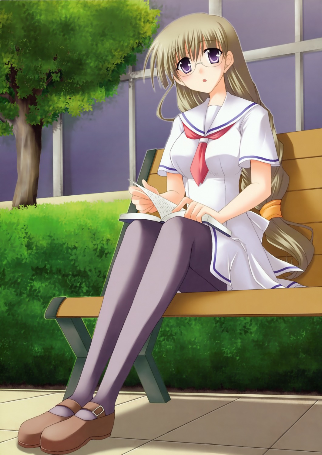 amesarasa, fujinomori_hanaka, megane, miyabi_juri, pantyhose, seifuku