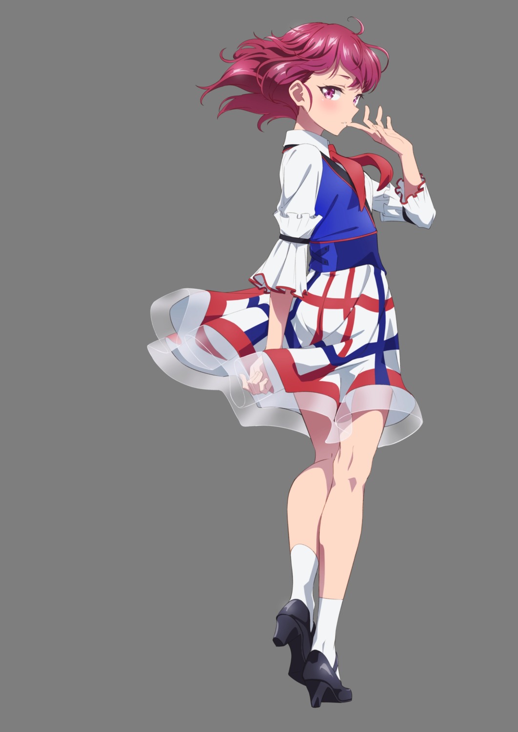 gionji_yukine, heels, see_through, shine_post, skirt_lift, transparent_png, uniform