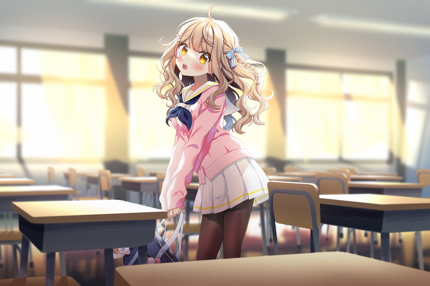 hina_(hinalovesugita), pantyhose, seifuku, sweater
