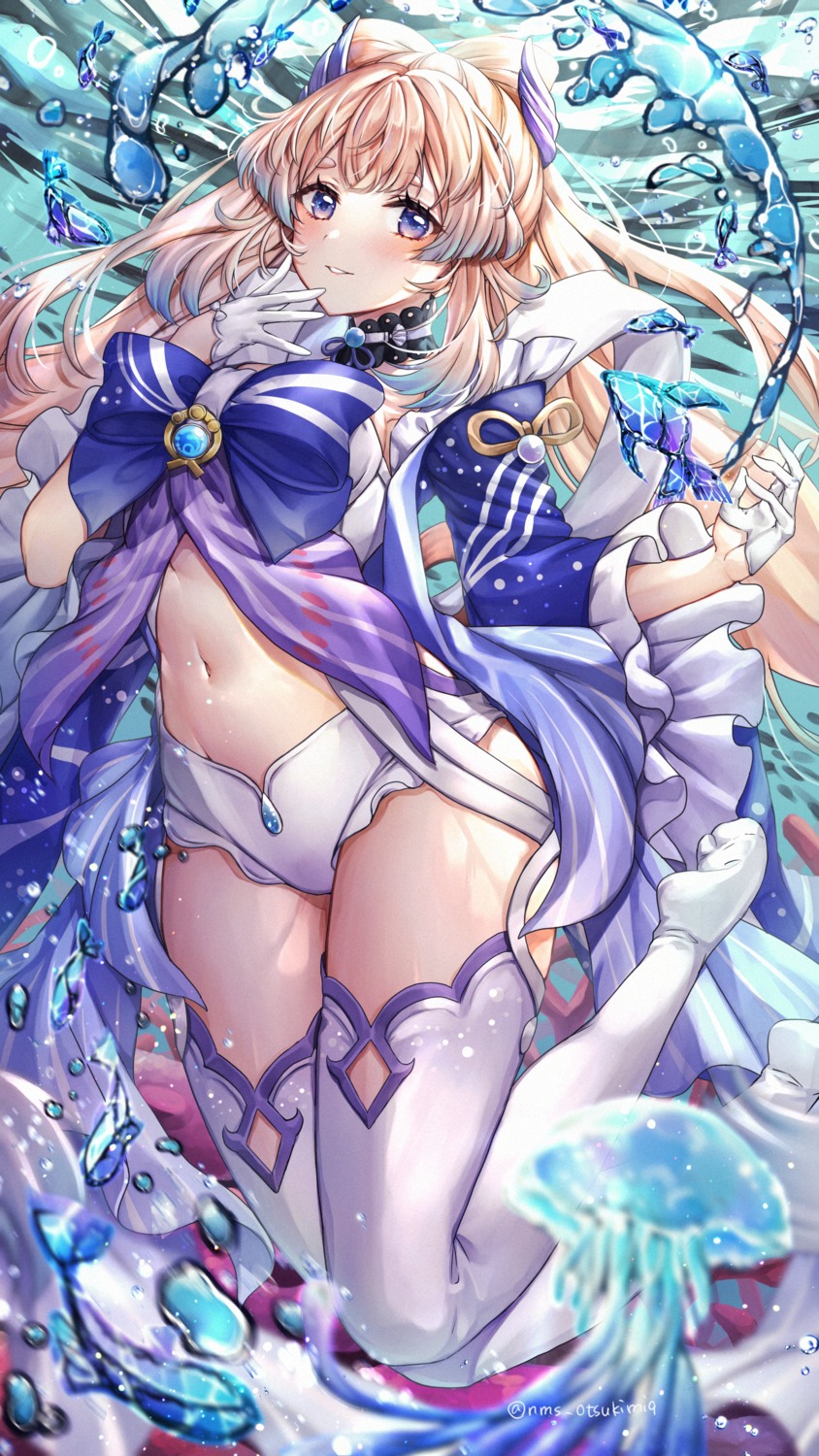 genshin_impact, sangonomiya_kokomi, tamaso, thighhighs