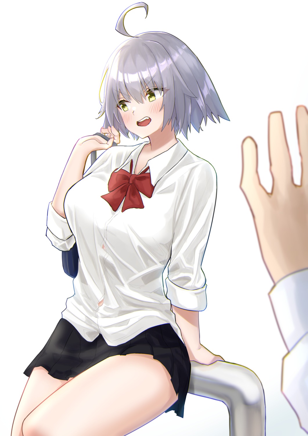 fate/grand_order, jeanne_d'arc, jeanne_d'arc_alter_(fate), kohaku_teru, seifuku, skirt_lift