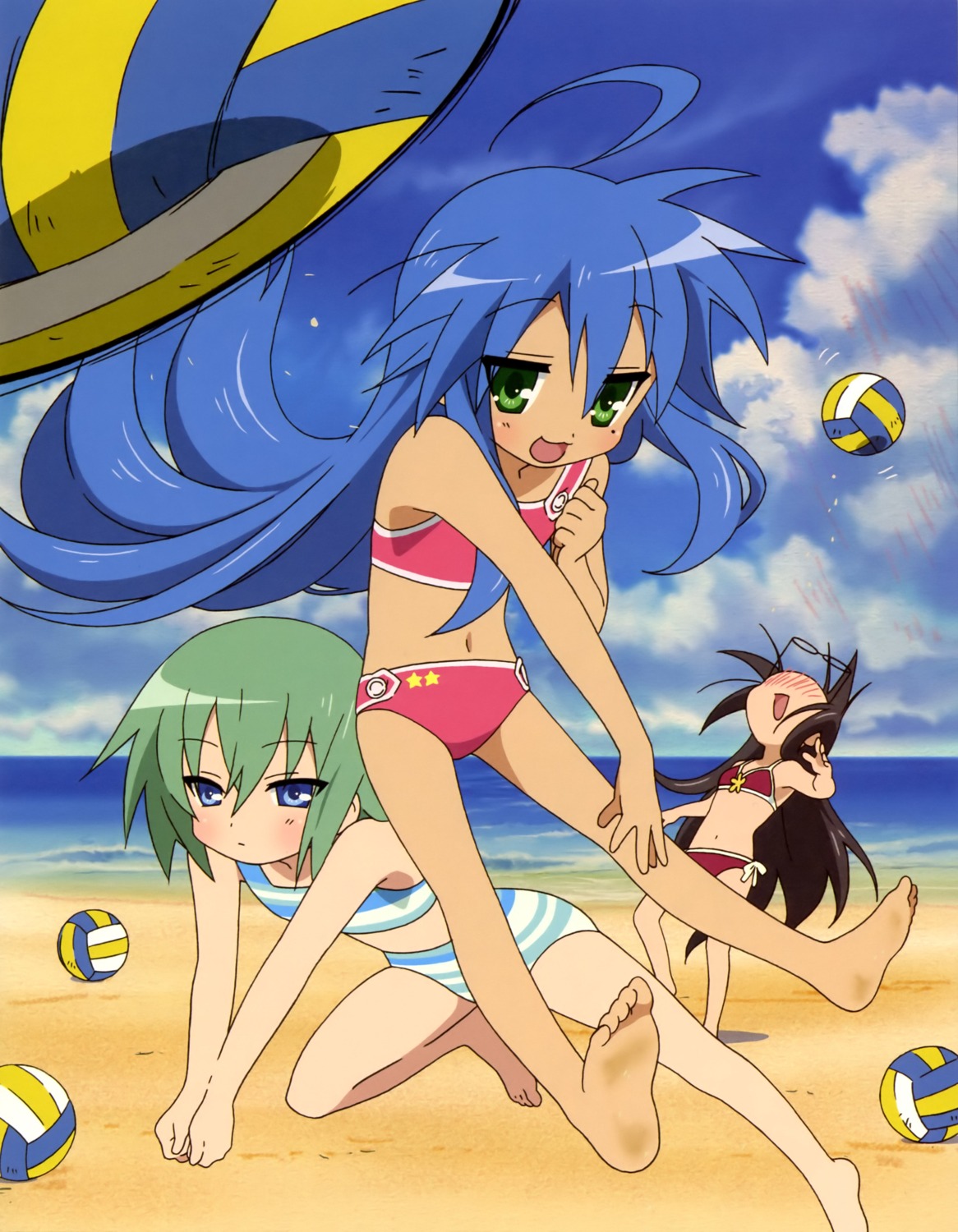 bikini, horiguchi_yukiko, iwasaki_minami, izumi_konata, lucky_star, swimsuits, tamura_hiyori