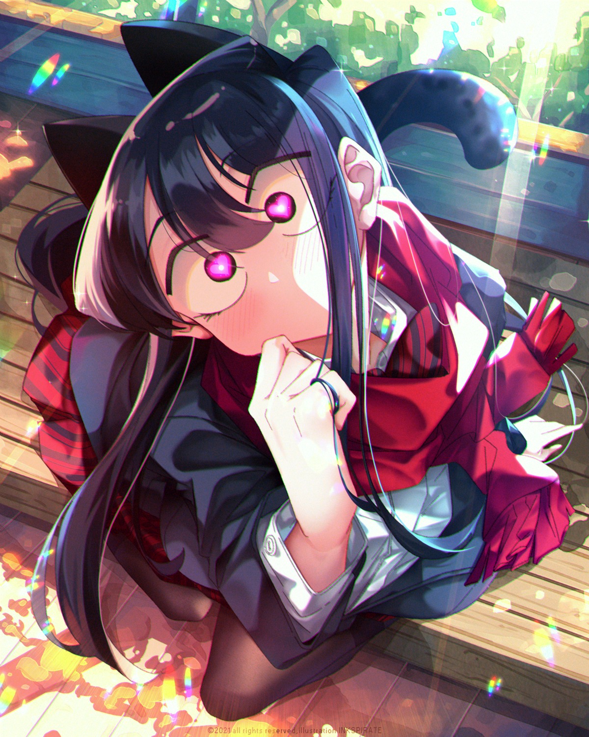 animal_ears, inkspirate, komi-san_wa_komyushou_desu., komi_shouko, nekomimi, pantyhose, seifuku, tail