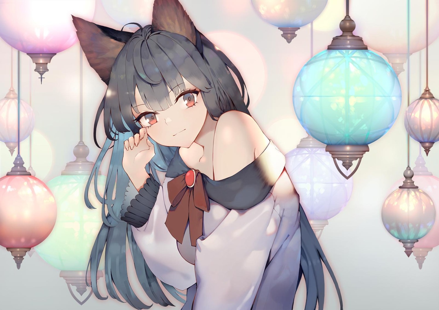 animal_ears, imaizumi_kagerou, no_bra, onion_(onion_and_pi-natto), touhou