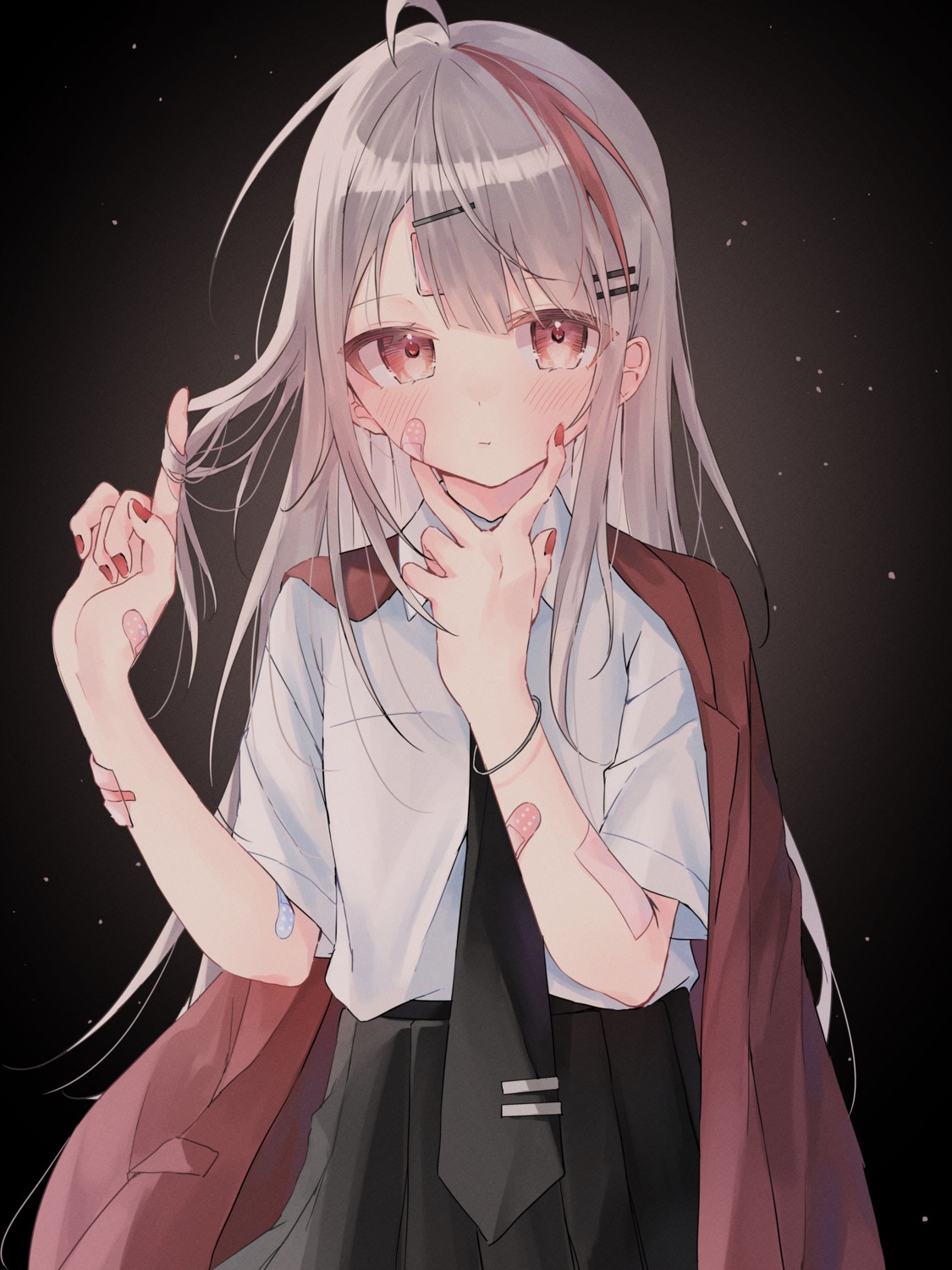 bandaid, riri_(ri0177), seifuku
