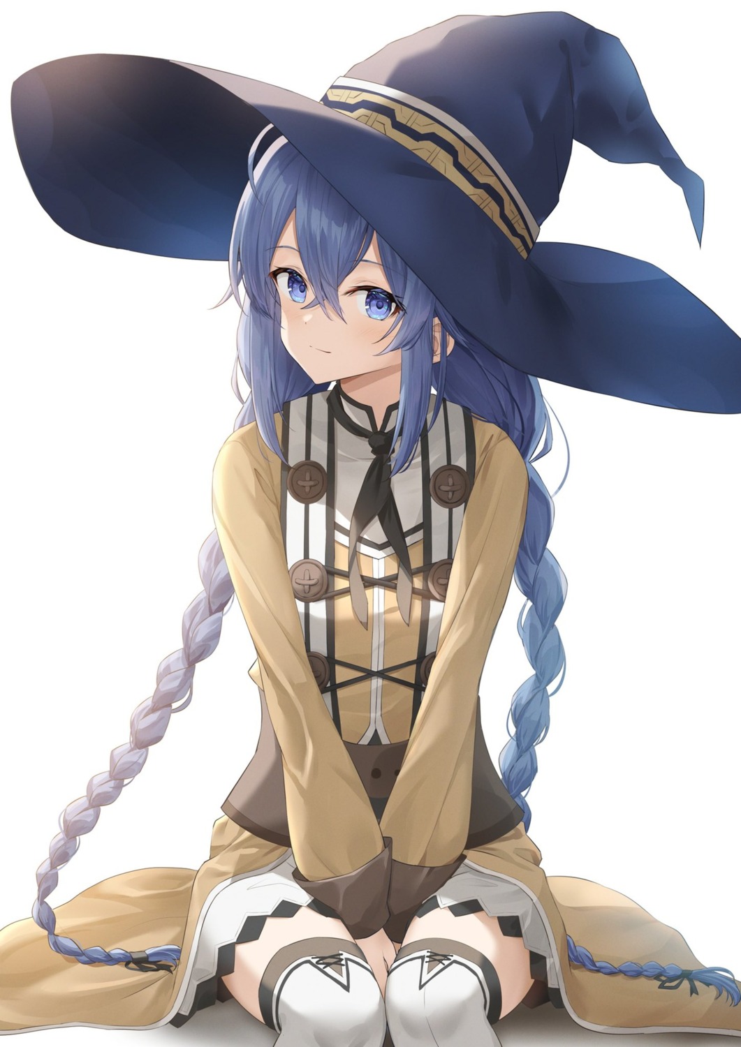 kanaria_hisagi, mushoku_tensei, roxy_migurdia, skirt_lift, thighhighs, witch